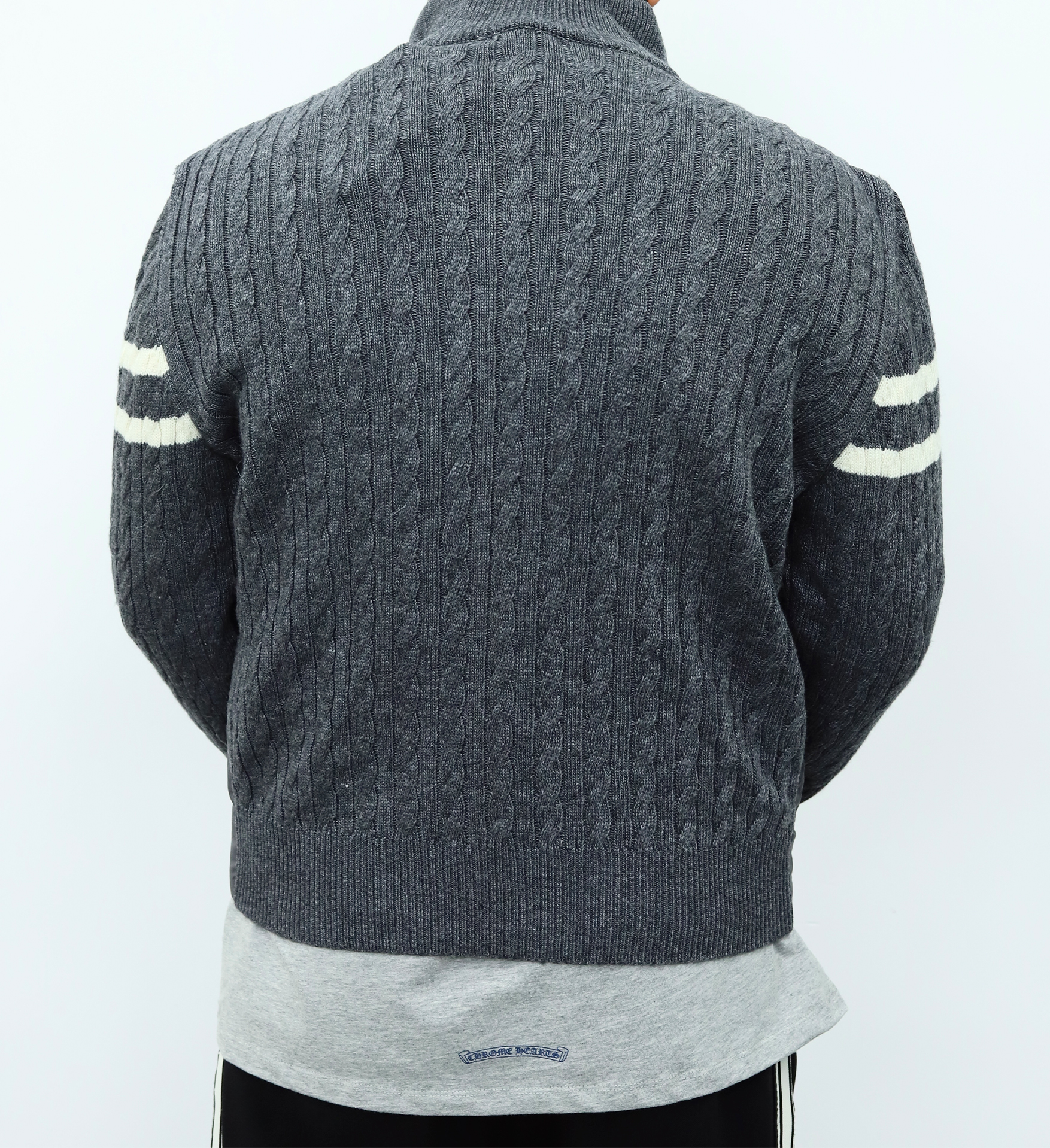 蒙口TB联名毛袖夹克 灰色