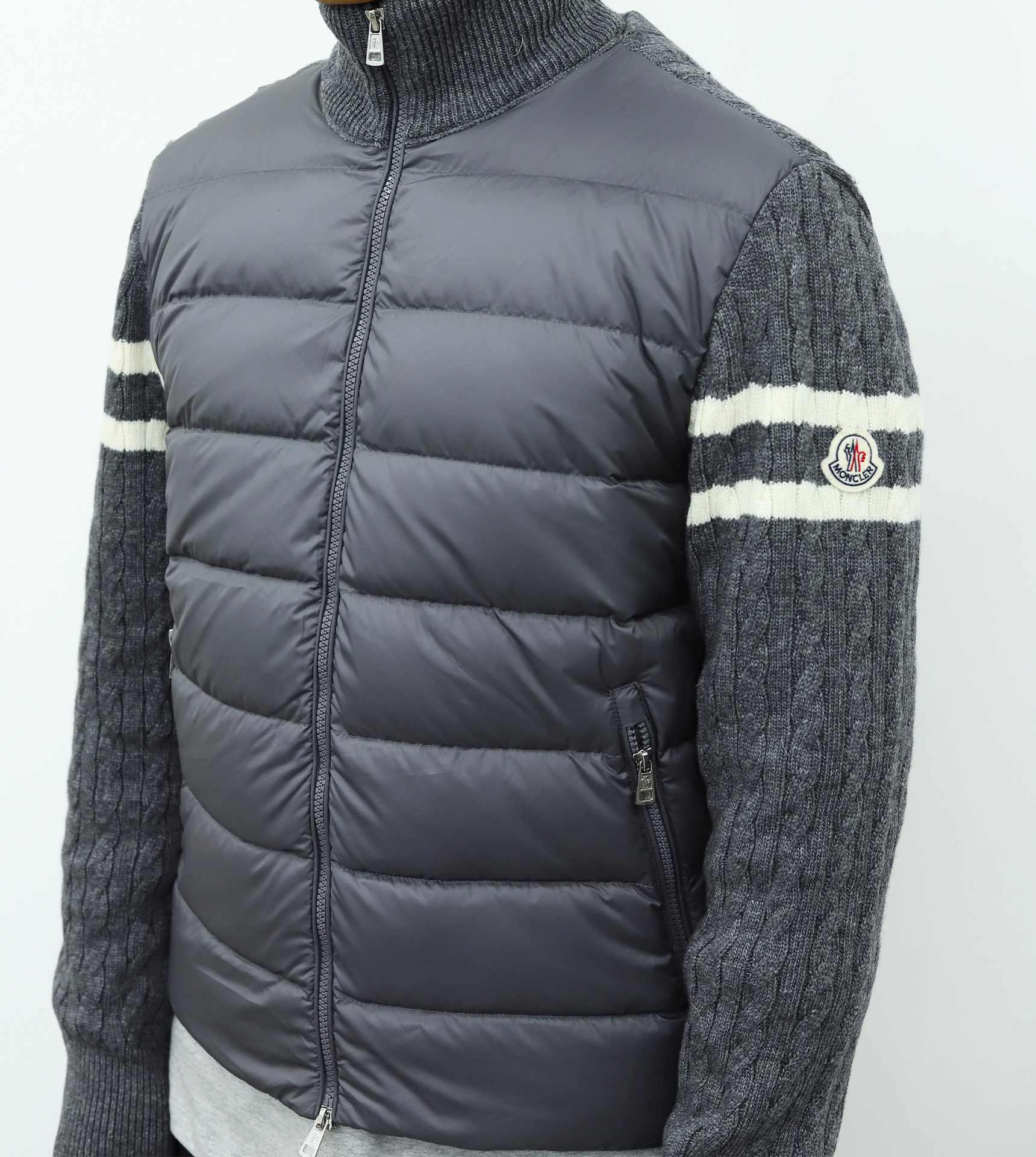 Mon Padded Corduroy Cardigan grey【150G goose down】