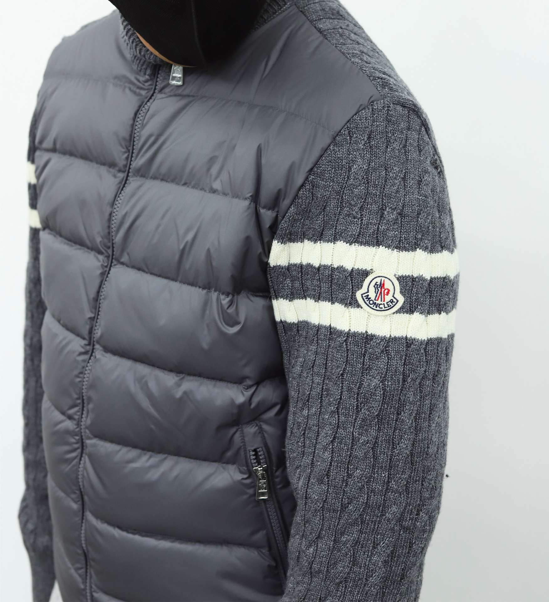 Mon Padded Corduroy Cardigan grey【150G goose down】