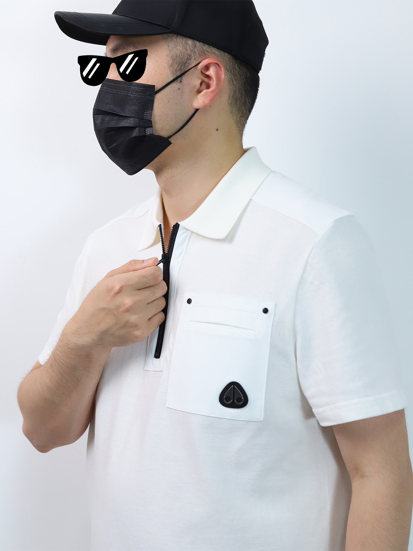 MOOSE KNUCKLE zip polo