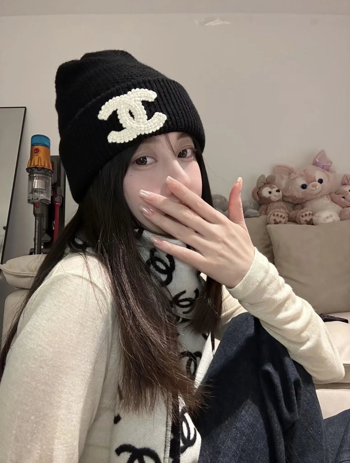 Item ID 8418 Xiaoxiang Embroidered Logo Knitted _Wool and Cashmere Blended_ Woolen