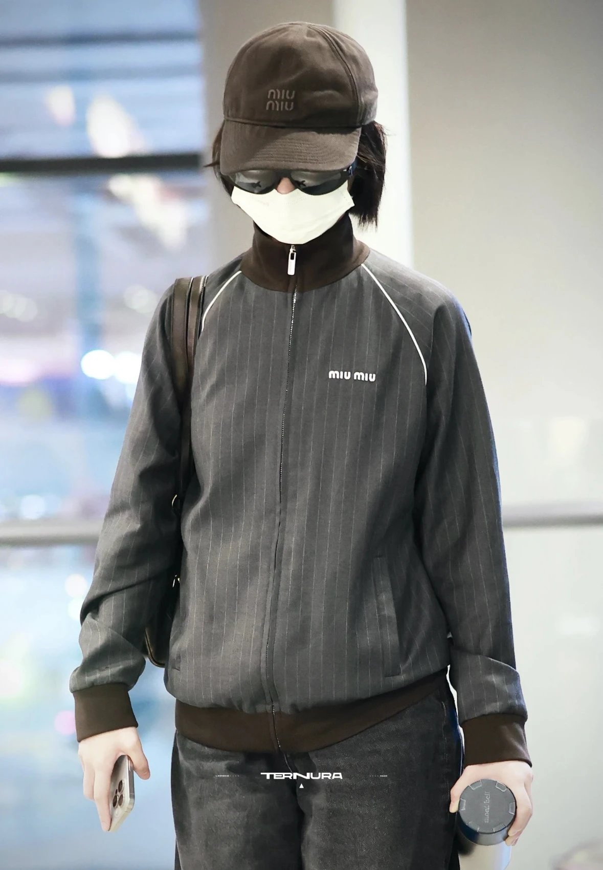 Item ID 8045 Miu Miu “100% cotton wool ”FW25 Qixi series striped zipper stand colla