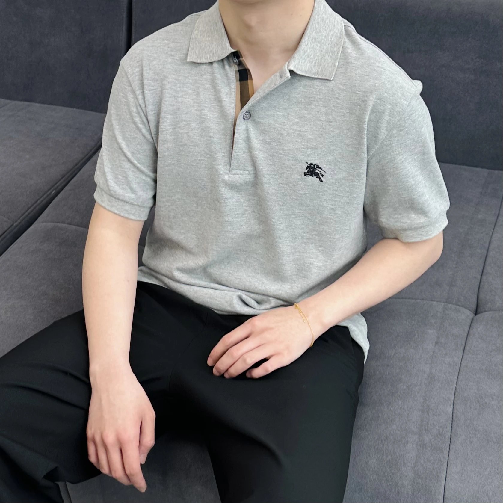 Item ID 8295 Burb3rry-BBR-2021ss- Classic - Plaid collar polo short sleeves - Small