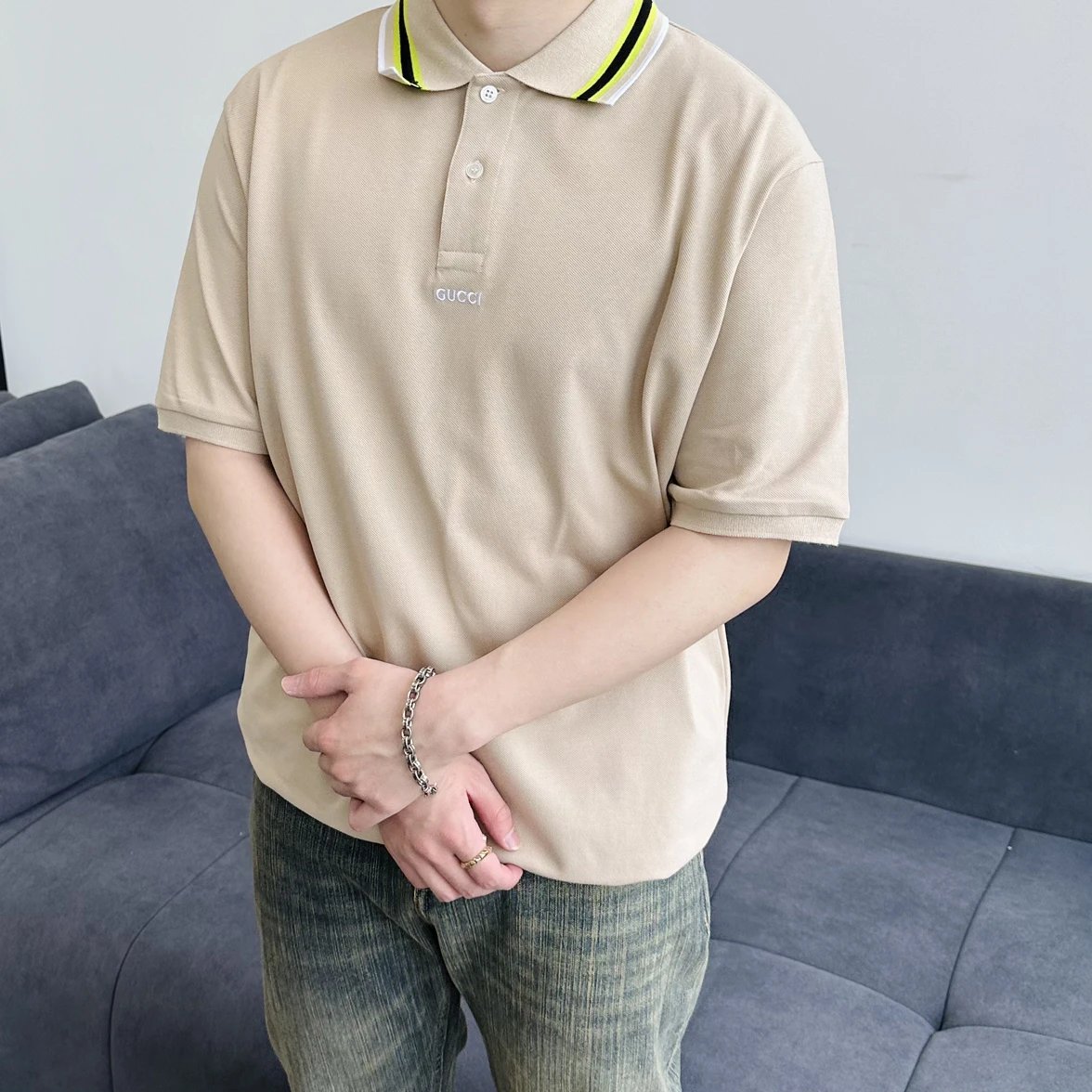 Item ID 8313 GUCC1-GC-2024Ss-Basic striped collar polo shirt - High setting bead co