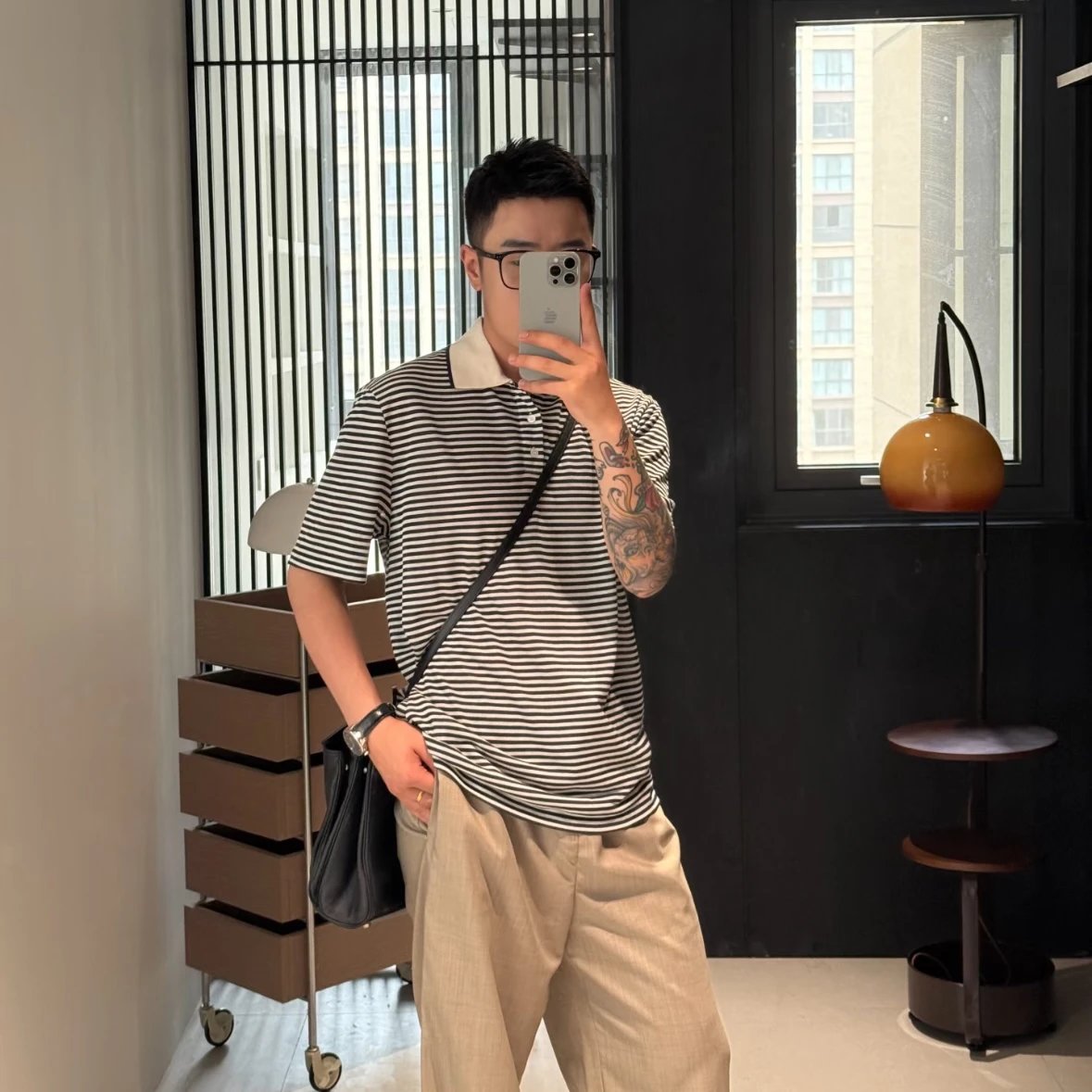 Item ID 8203 LP- old money style -“60 Double worsted linen ” Contrast striped trim