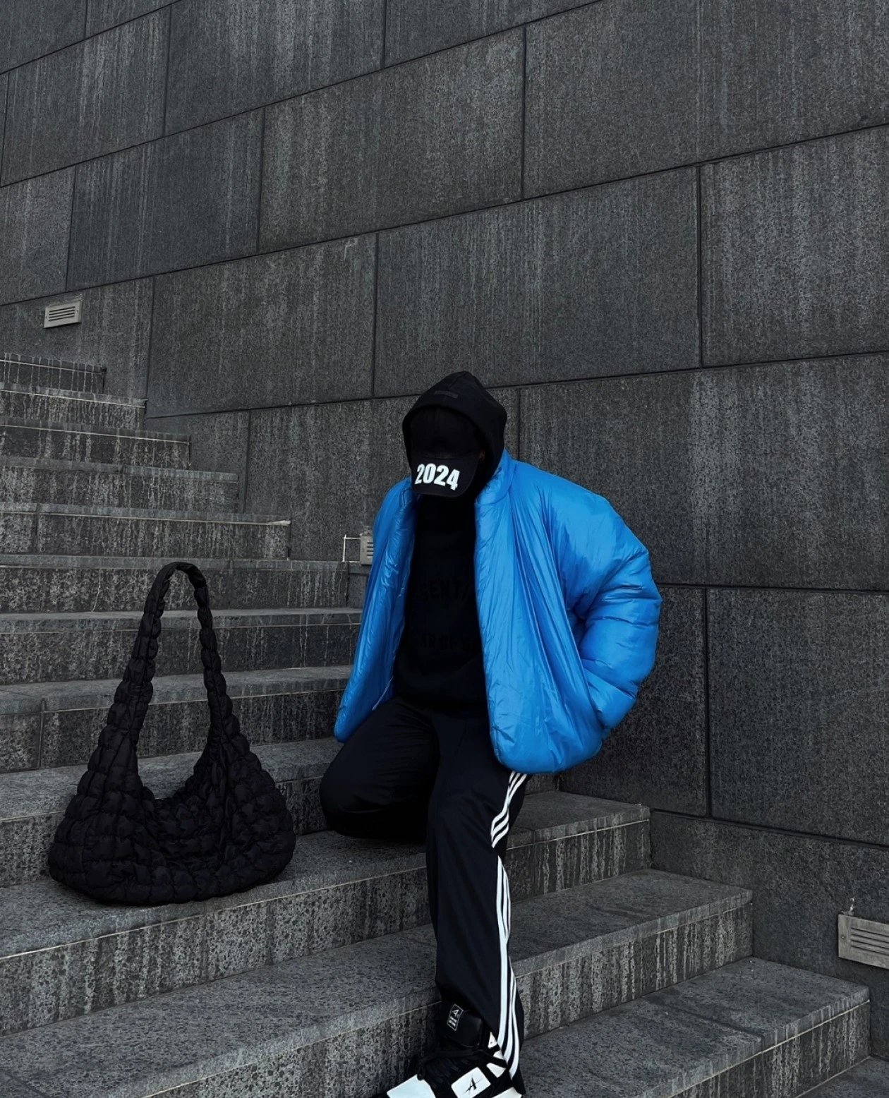 Item ID 8344 Balenci@ga-x-Adid@s- Paris clover joint brand - Sports wide leg trouse