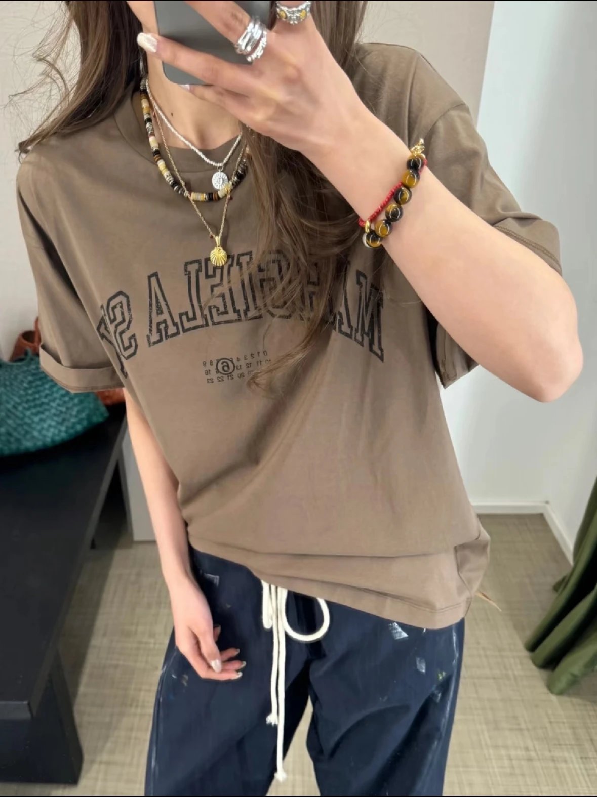 Item ID 8325 Magira SS25-6 printed straight tube round neck short sleeved shirt _fi