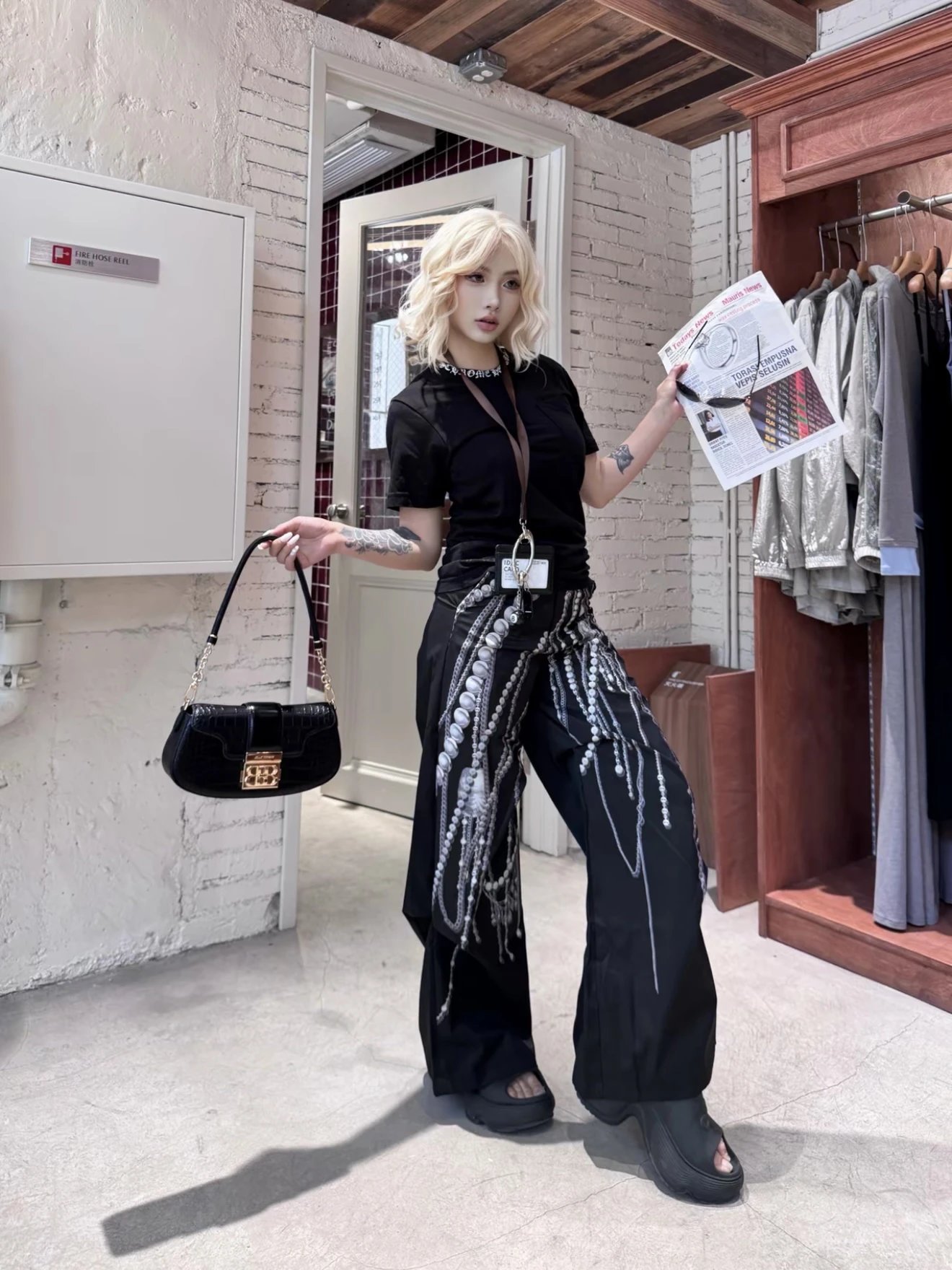 Item ID 8305 Chrome-Hearts- Crow heart -2025ss- Sanskrit letter printed short sleev