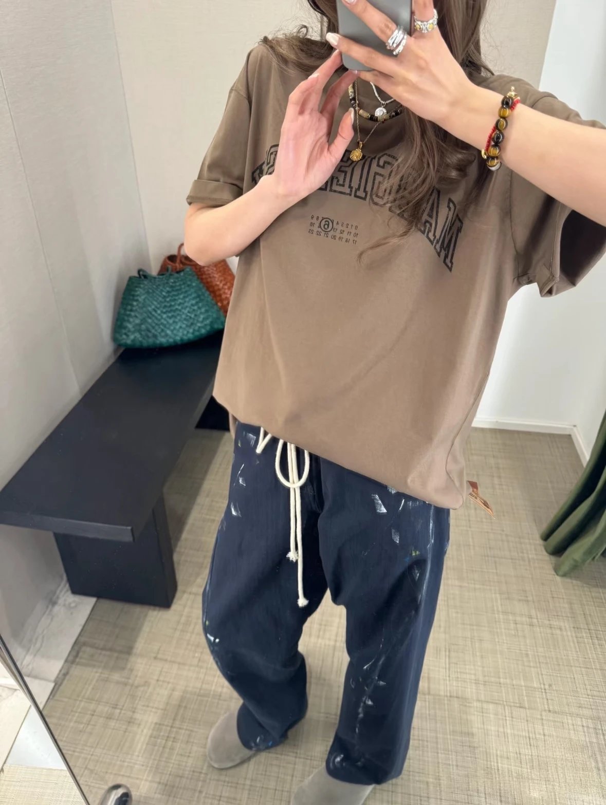 Item ID 8325 Magira SS25-6 printed straight tube round neck short sleeved shirt _fi