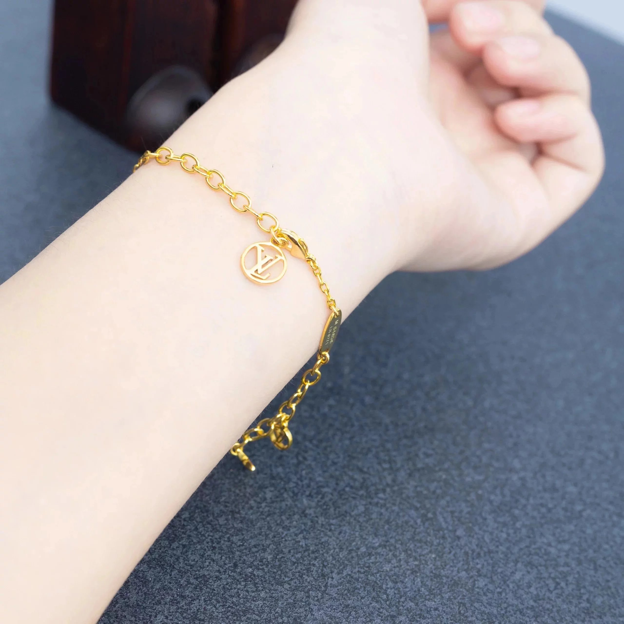 Item ID 8368 Advanced customization - floral bracelet - gold plated bracelet - Adju