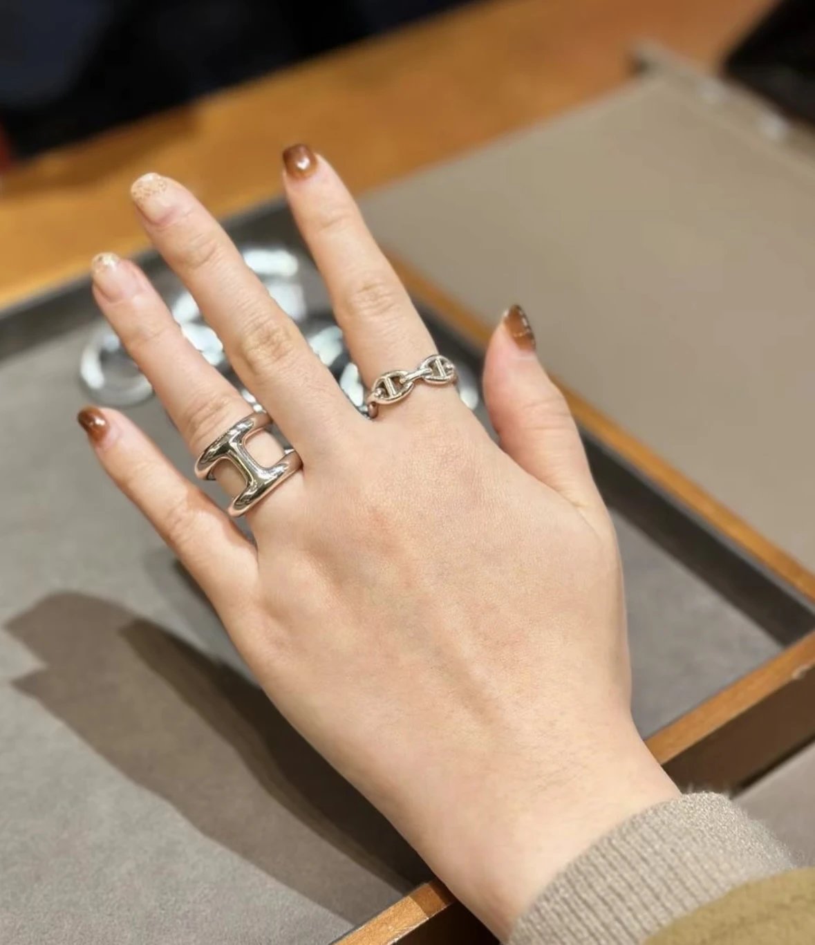 Item ID 8367 -Chaine-d'Ancre-Enchainee- ring -925 pure silver -925 silver - ring