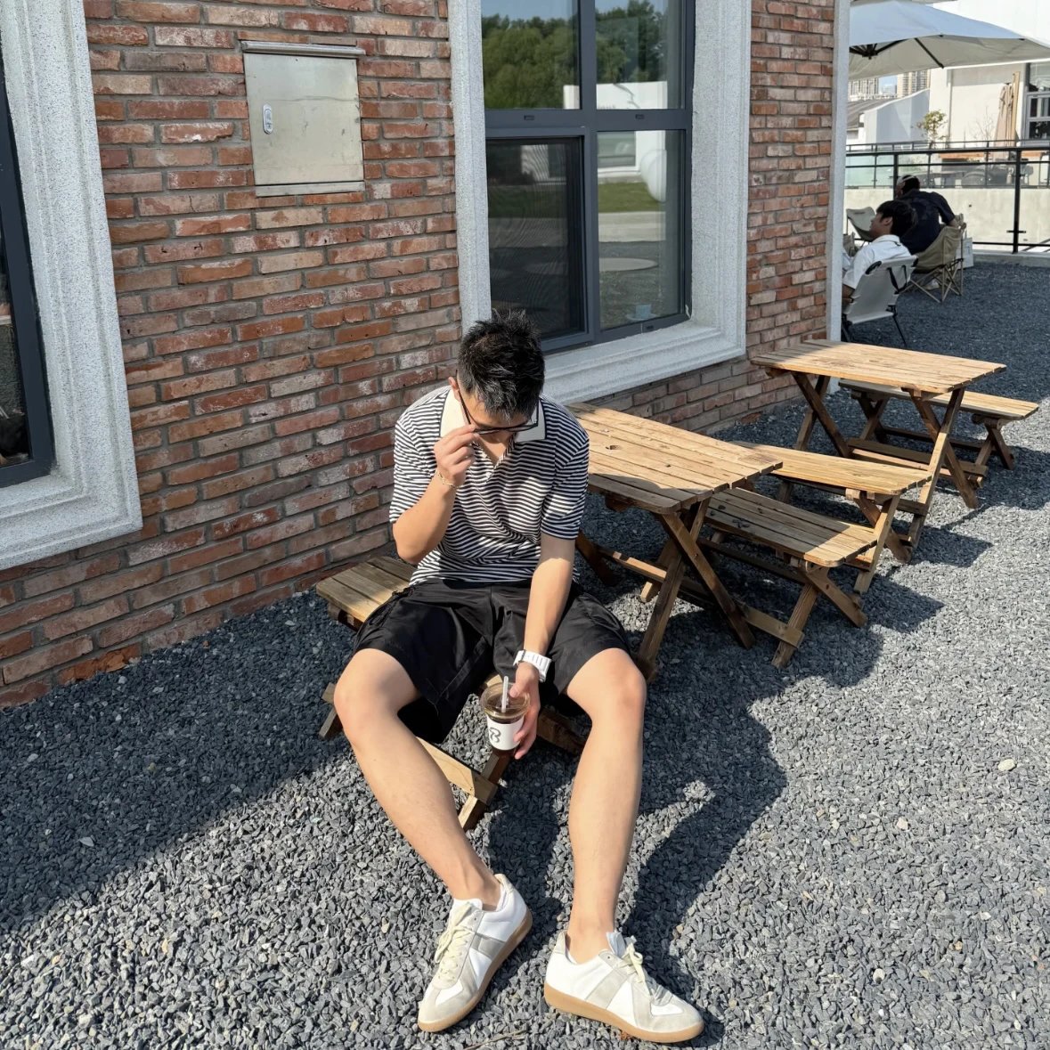 Item ID 8203 LP- old money style -“60 Double worsted linen ” Contrast striped trim