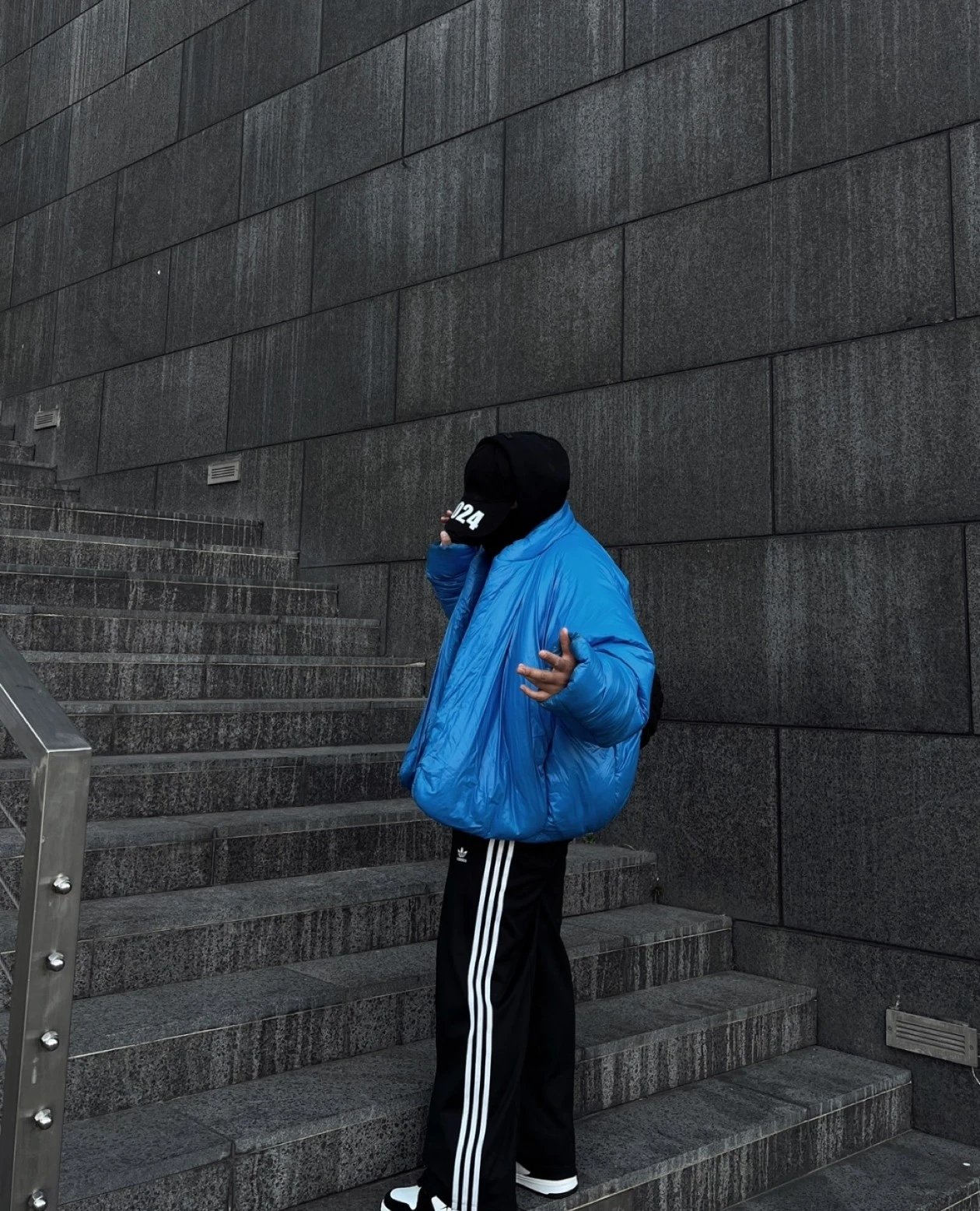 Item ID 8344 Balenci@ga-x-Adid@s- Paris clover joint brand - Sports wide leg trouse