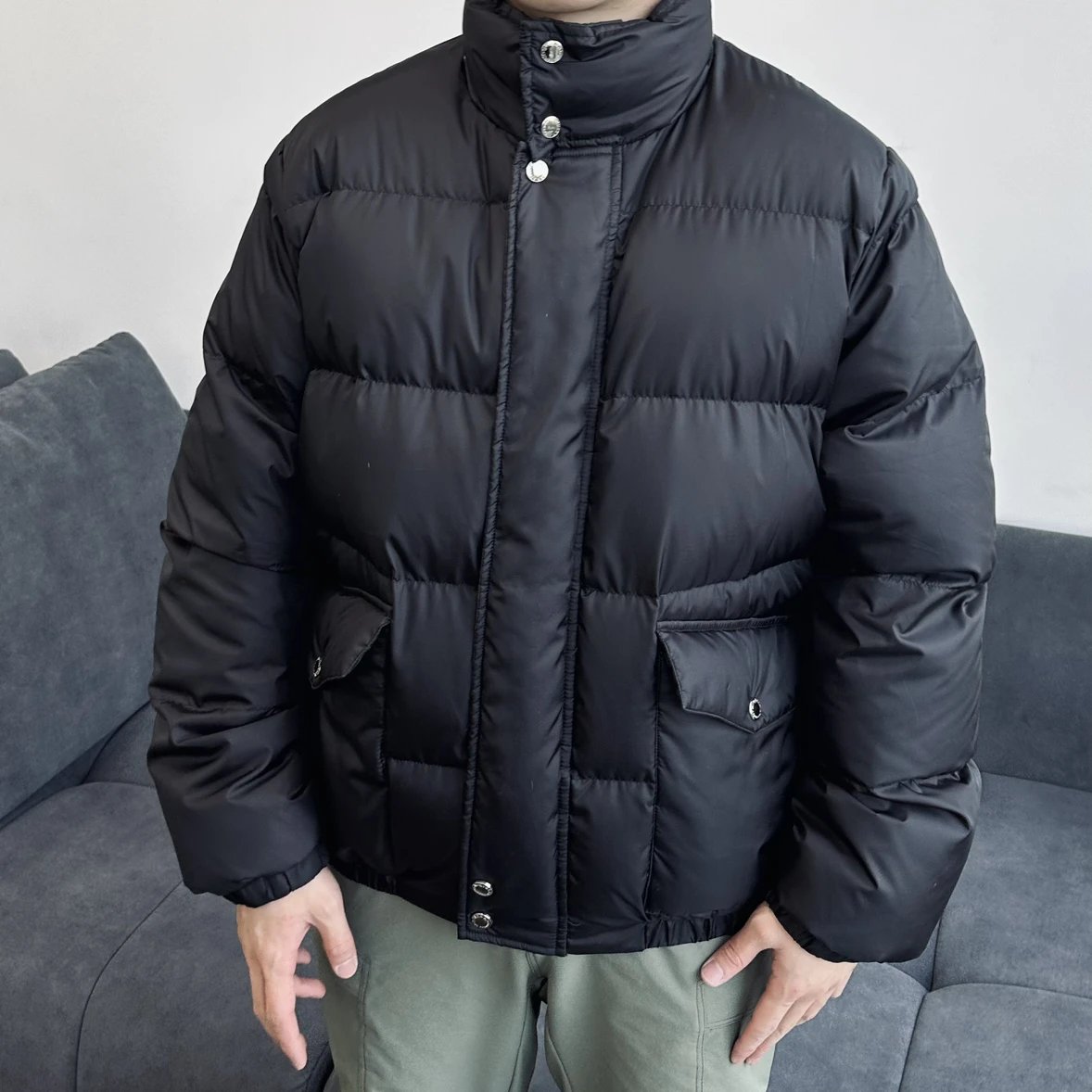 Item ID 8130 McQueen-2023FW - Stand up Down Jacket - Back Collar with Inked Letter