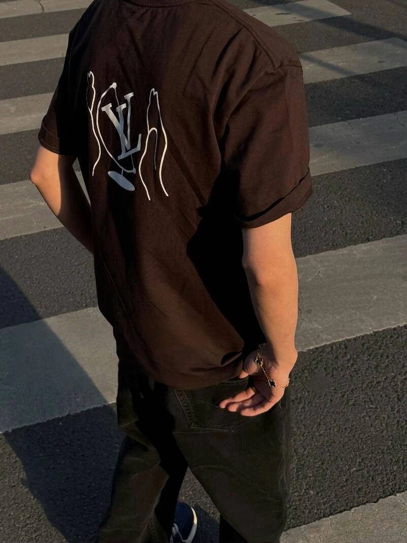 Item ID 8270 Advanced Customization -2022ss Earth Pattern Stripe Printed Short Slee