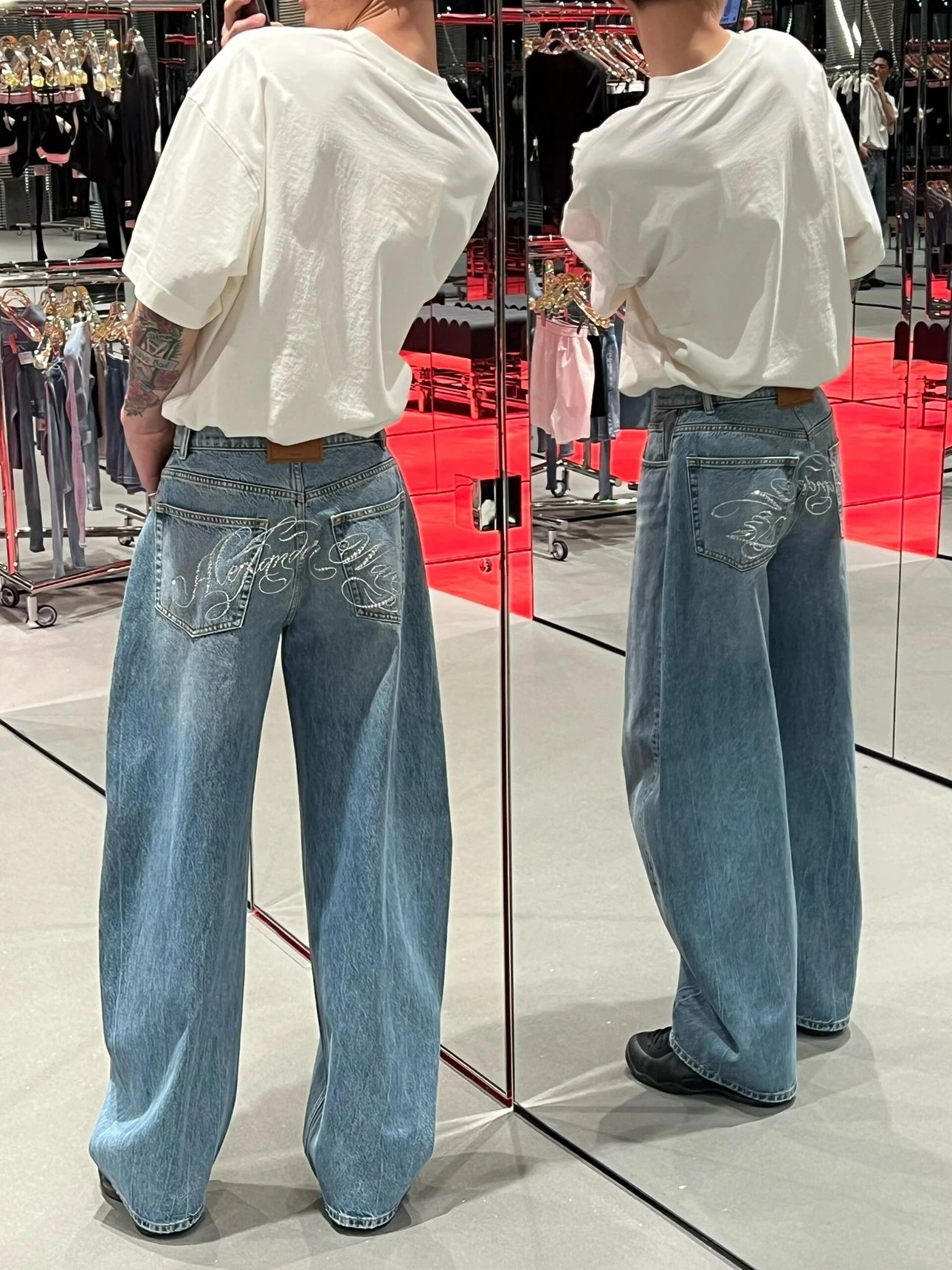 Item ID 8274 Alex@nder-Wang- king alexander -2025ss- Blurred letter print short sle