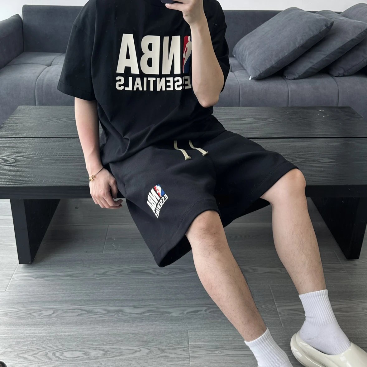 Item ID 8309 Fear-of-God-Ess double line -2024fw-NBA Joint series - Silicone heat t