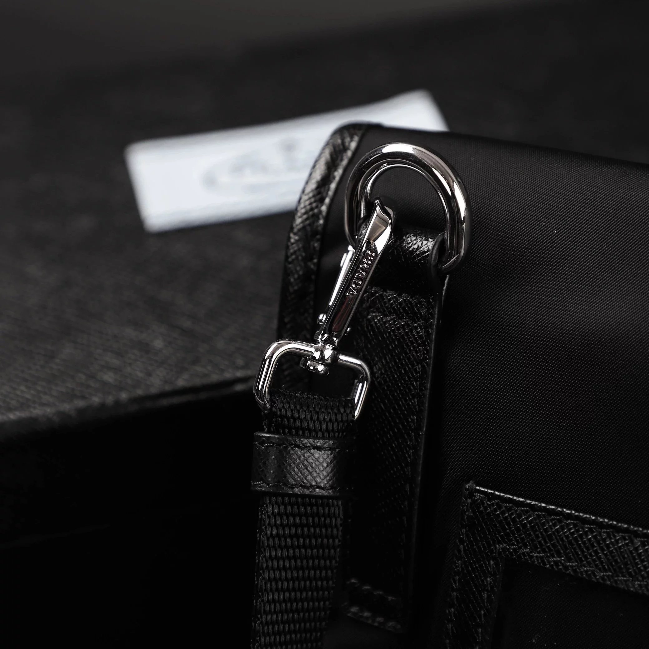 Item ID 8506 Prad Nylon Leather Phone Bag (Tested to hold 2 Max models - with card