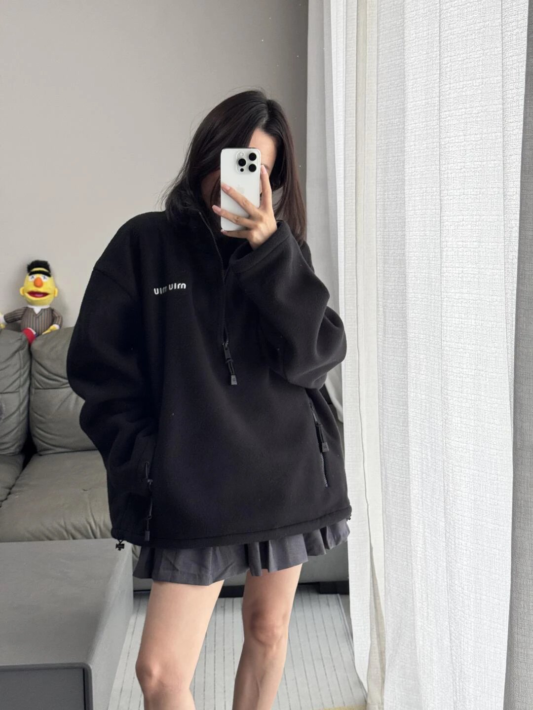 Item ID 8041 M1uMiu-2024-ss-fleece zipper jacket - Classic small label embroidered