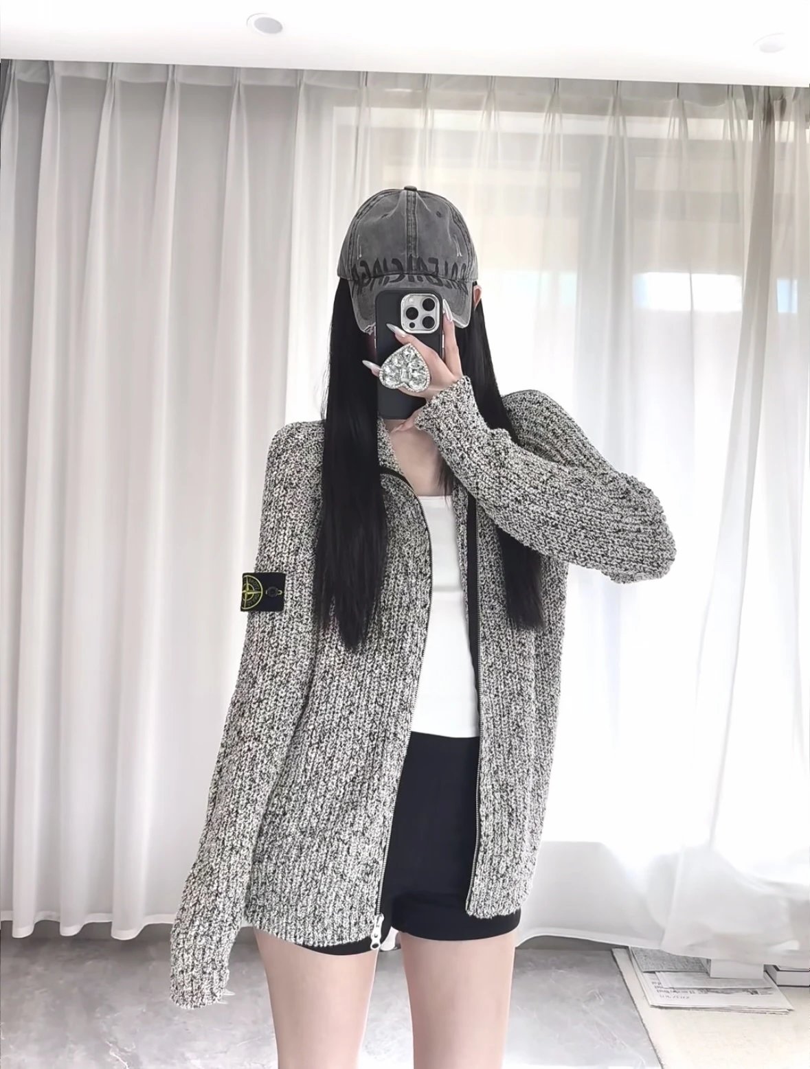 Item ID 8063 Stone-1sland - Island - _Custom woven seven types of yarn_ zipper roun