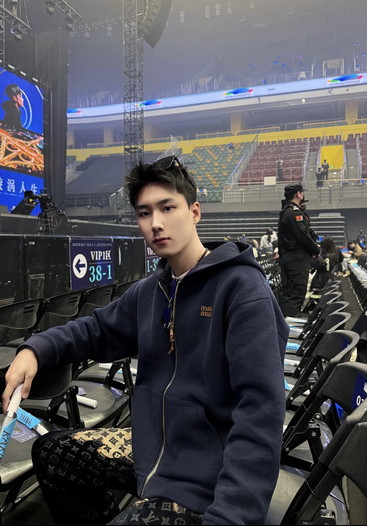 Item ID 8044 Miu Miu SS24- Custom hardware - letter Logo Printed zip hooded long-sl