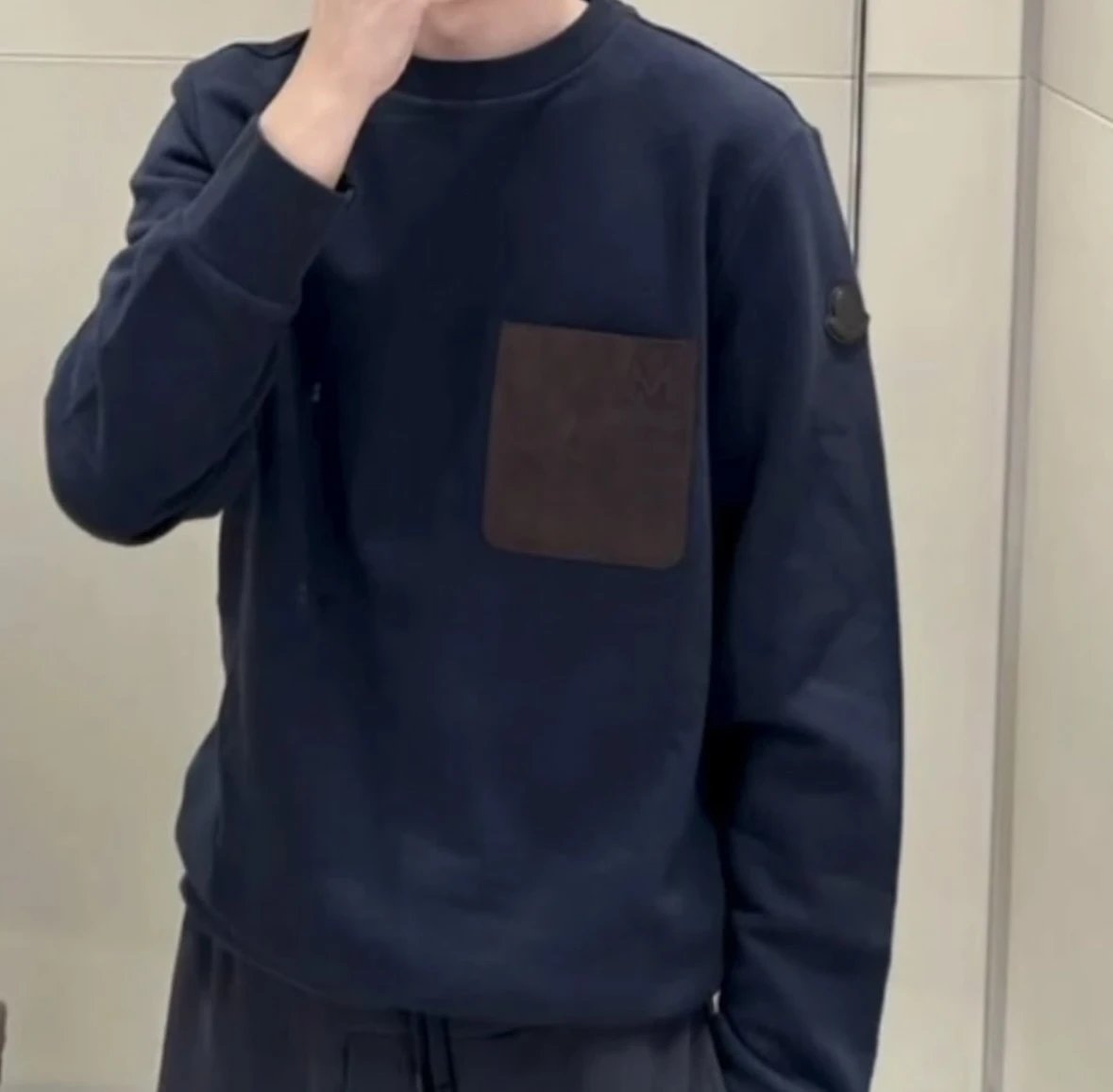 Item ID 8087 Monc1er round neck fleece sweatshirt “ Exclusive customized side marki