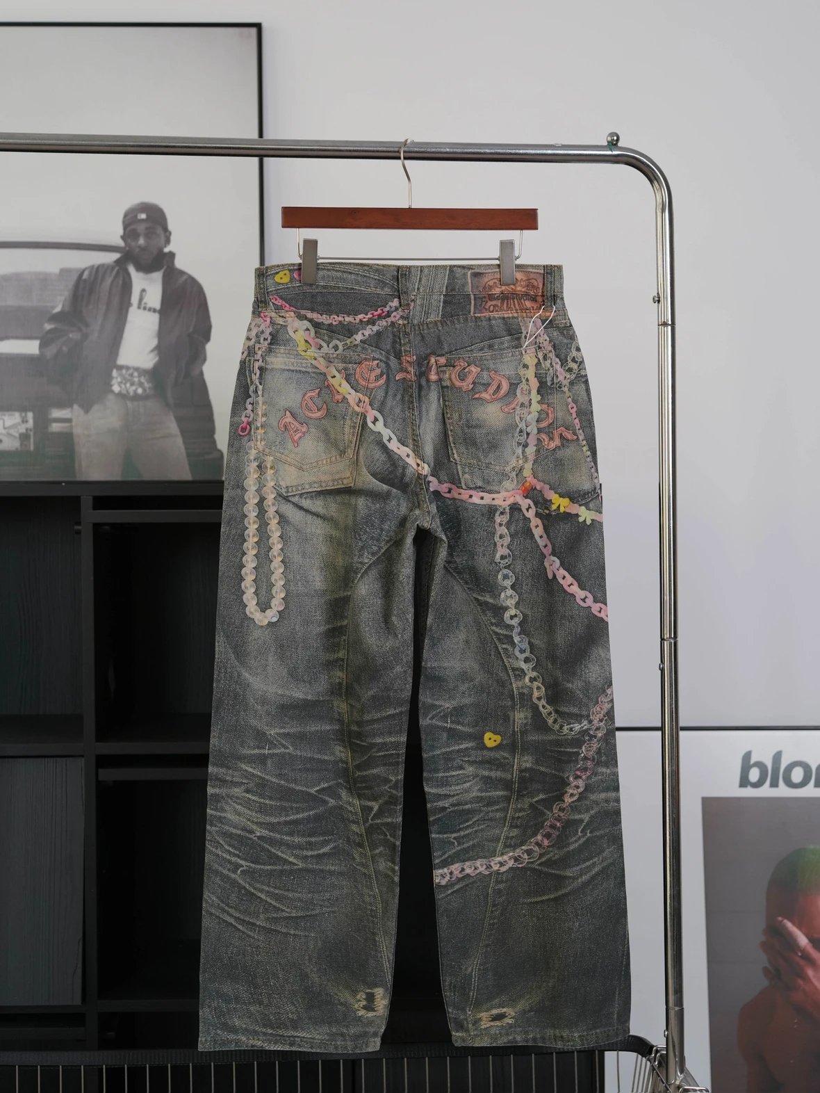 Item ID 8338 Acne-Studios-SS25 candy chain 3D printed jeans -“ full color 3D Conley