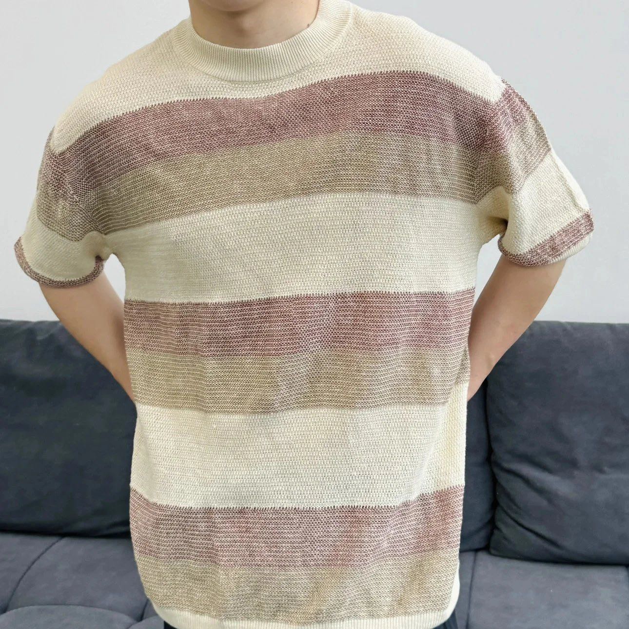 【Feel Luxury】Lthtorthto thtPthtathtinthta 100% Linen knit tee