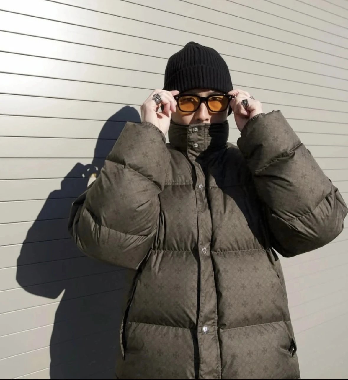 Item ID 8110 Crow heart CH full print logo“90 white duck down ”“ Exclusive distress