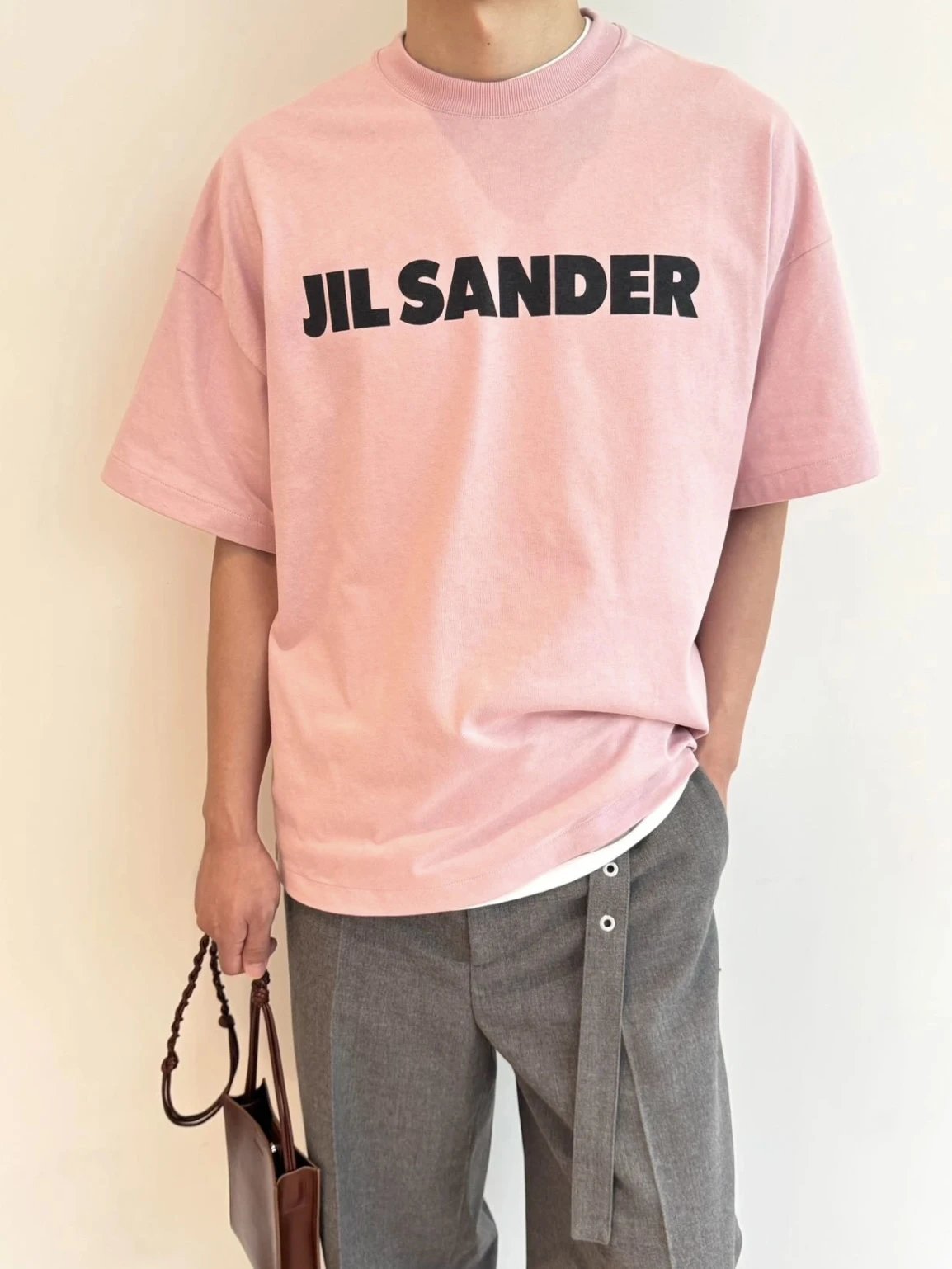 Item ID 8316 JIL - _Fixed dye fabric_ pink printed short sleeved logo letter printe