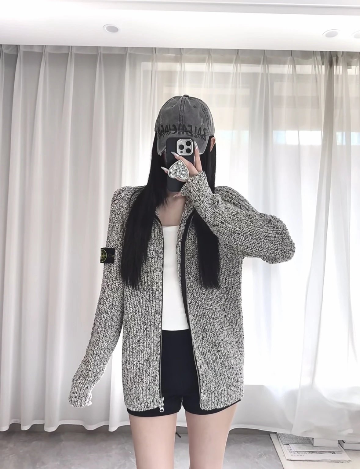 Item ID 8063 Stone-1sland - Island - _Custom woven seven types of yarn_ zipper roun