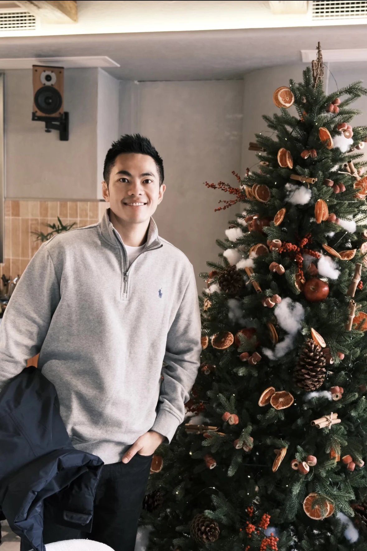 Item ID 8085 Love Pony logo embroidery “ Haute combed cotton ” men's half zip long