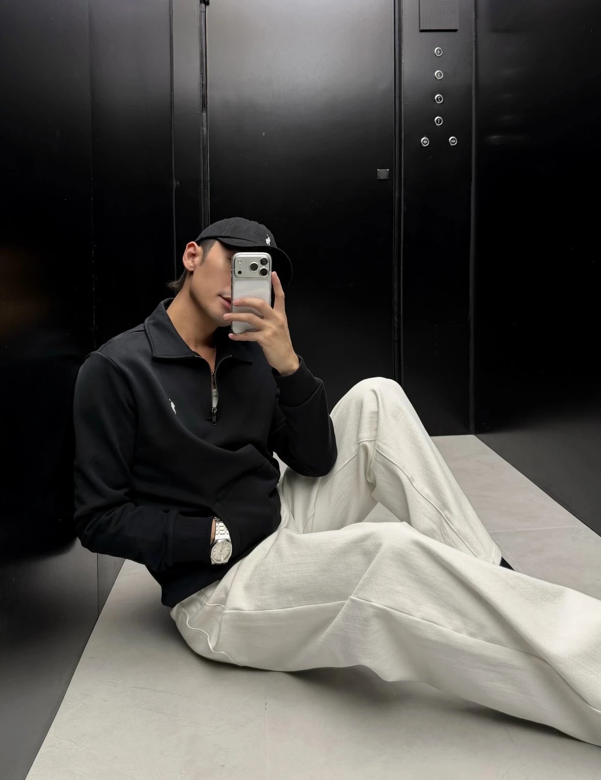 Item ID 8091 raff SS25 Solid color pullover embroidered peak collar long-sleeved sw