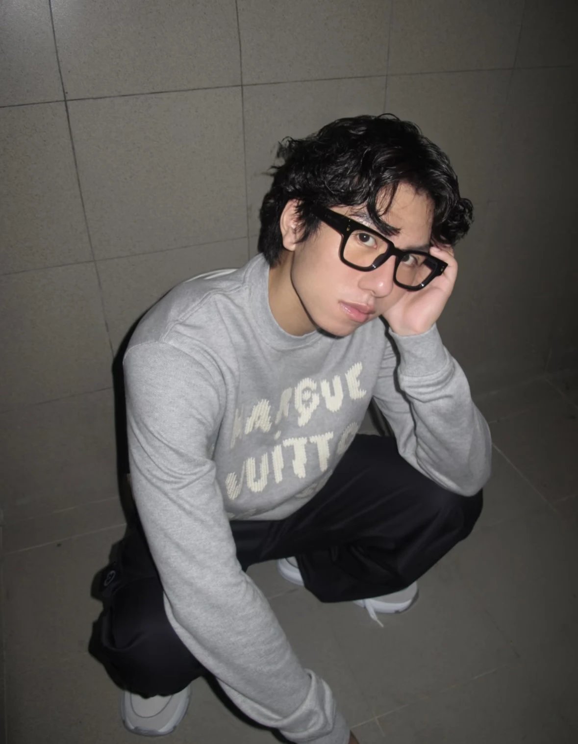 Item ID 8092 SS26“ Milan woven embroidery ” Round neck long sweatshirt with embroid