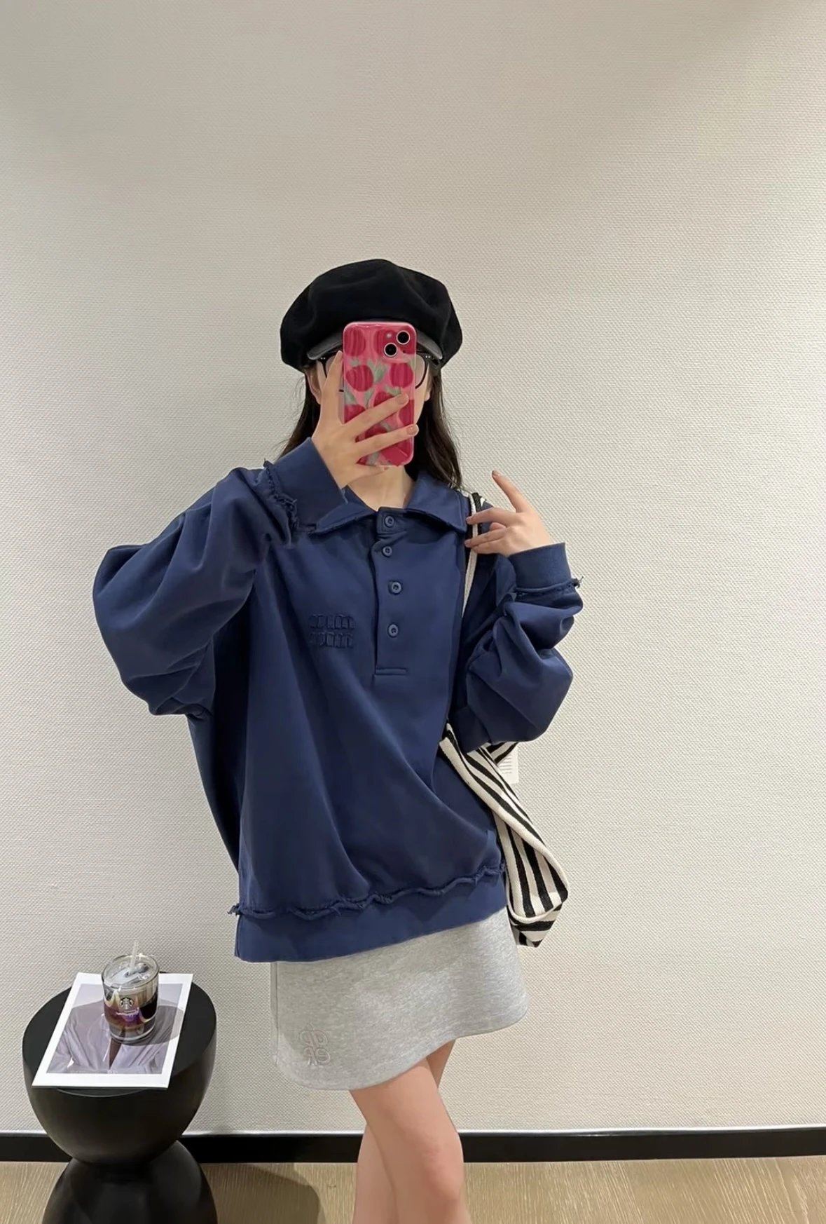 Item ID 8086 M1UM1U Miu Miu SS24“ Heavy industrial washing ” solid color letters Lo