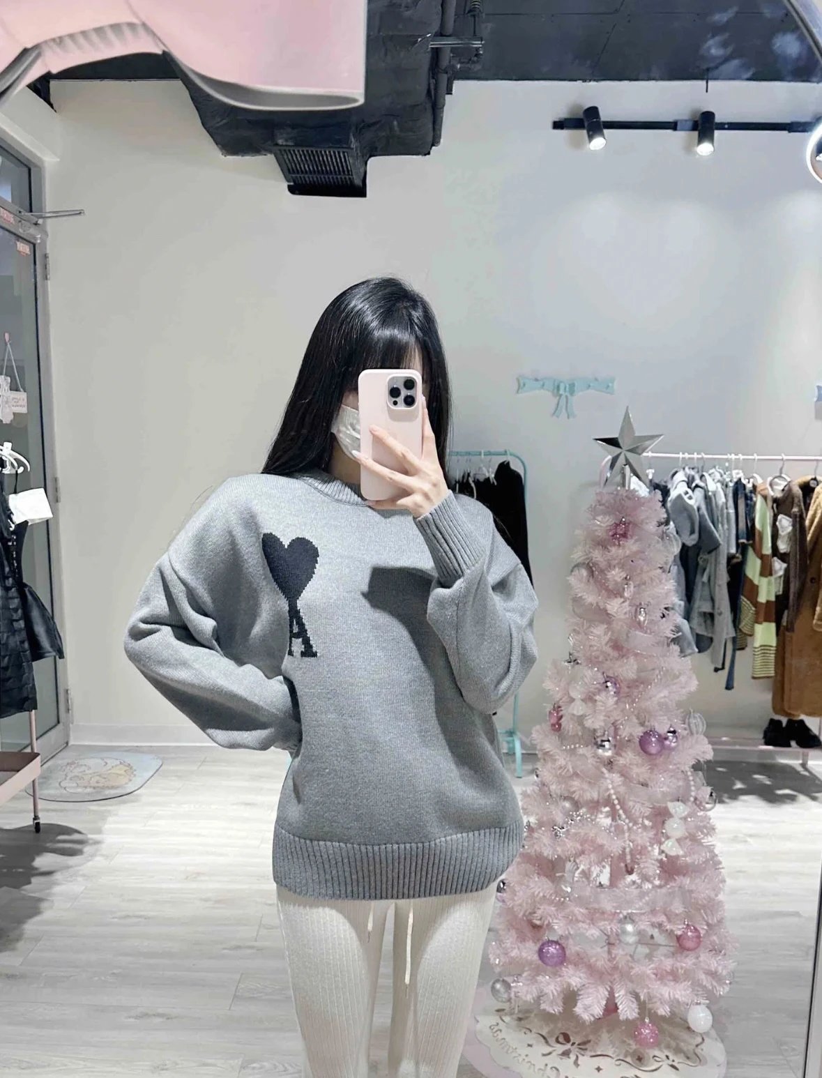 Item ID 8248 AMI Big love black label Logo Wool blend crew neck pullover sweater fo