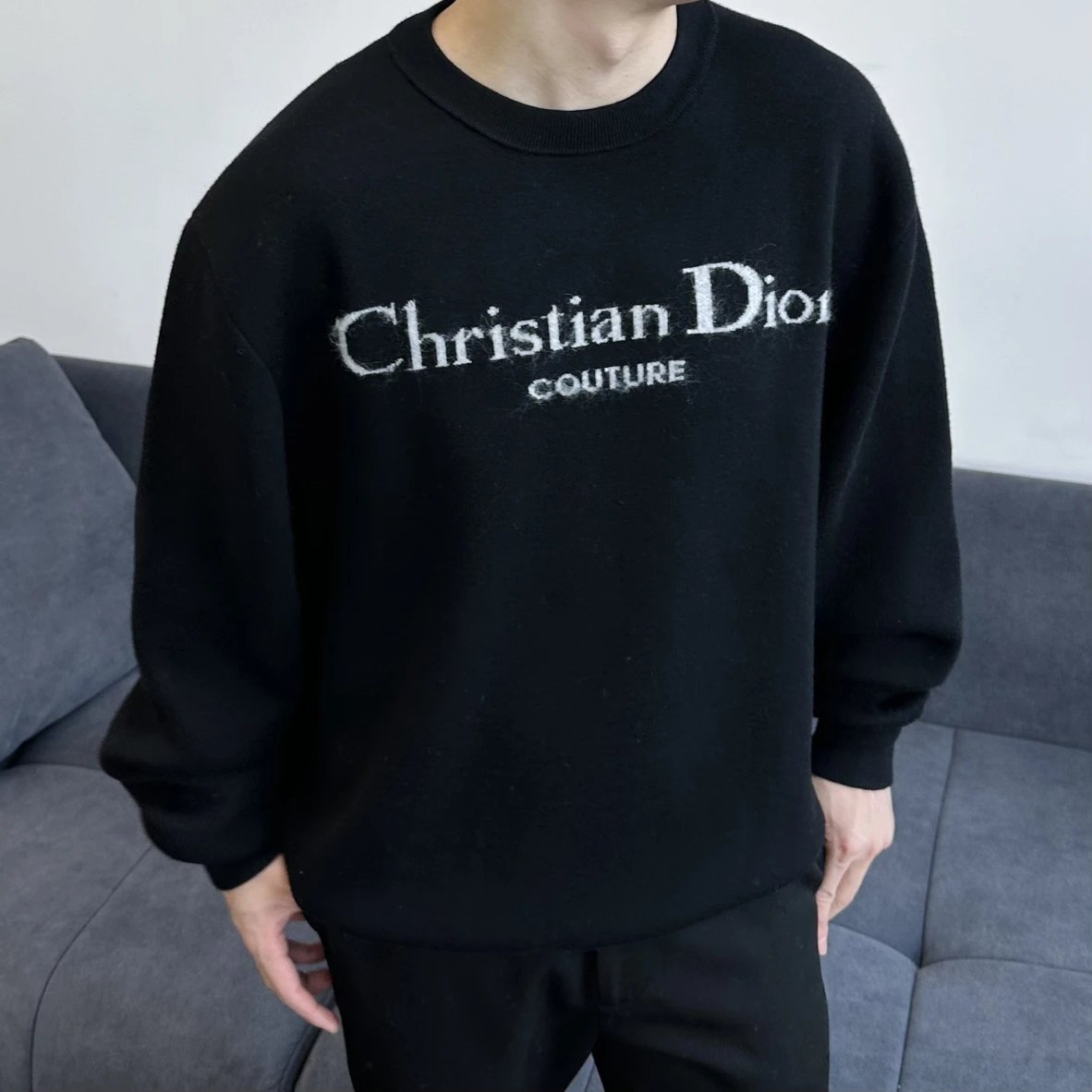 Item ID 8257 D10R-D Home -2024ss- letter logo- mohair knitted sweater - air laminat