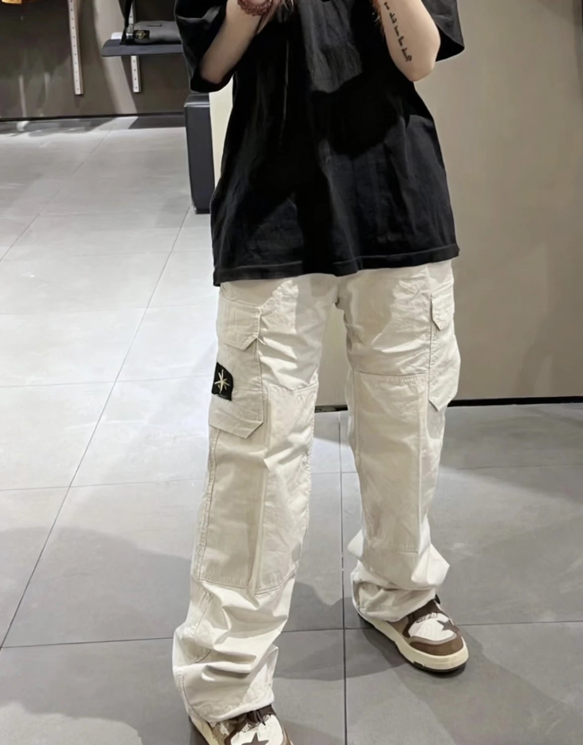 Item ID 8358 stone1sland- island -“10-10 Cotton denim ” Double side pocket cargo st