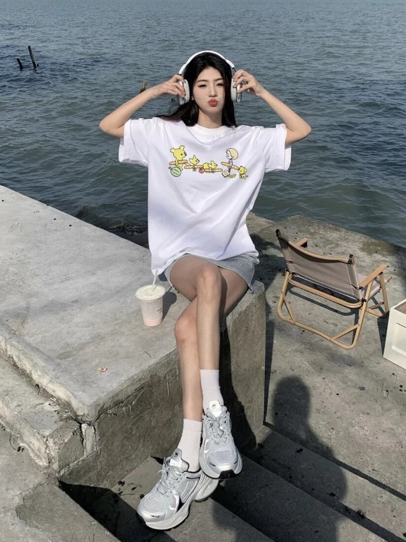 Item ID 8312 Fend1-Fendi-2025s - New Cartoon Hot Dog Bear Pattern Short Sleeve - Kn