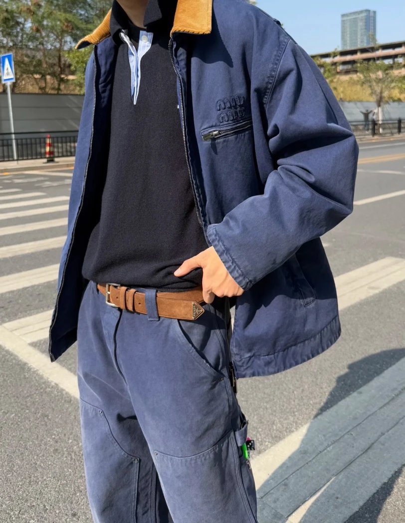 Item ID 8400 PRD _High Definition Triangle_ Logo Enamel Belt - _Imported Suede_ Bro