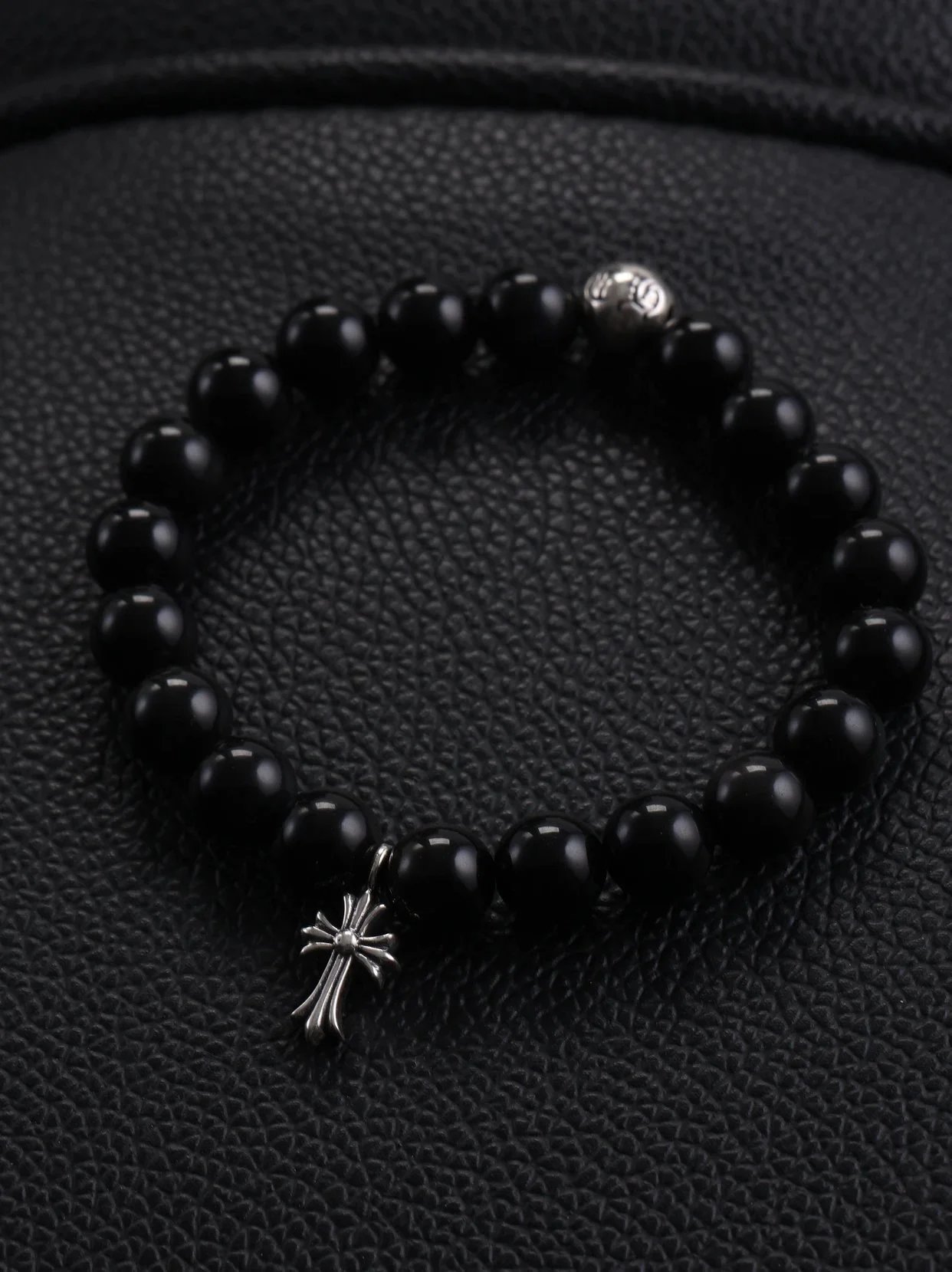 Item ID 8385 Two new colors added -Chrome-Hearts-CH- Crow heart - gemstone bracelet