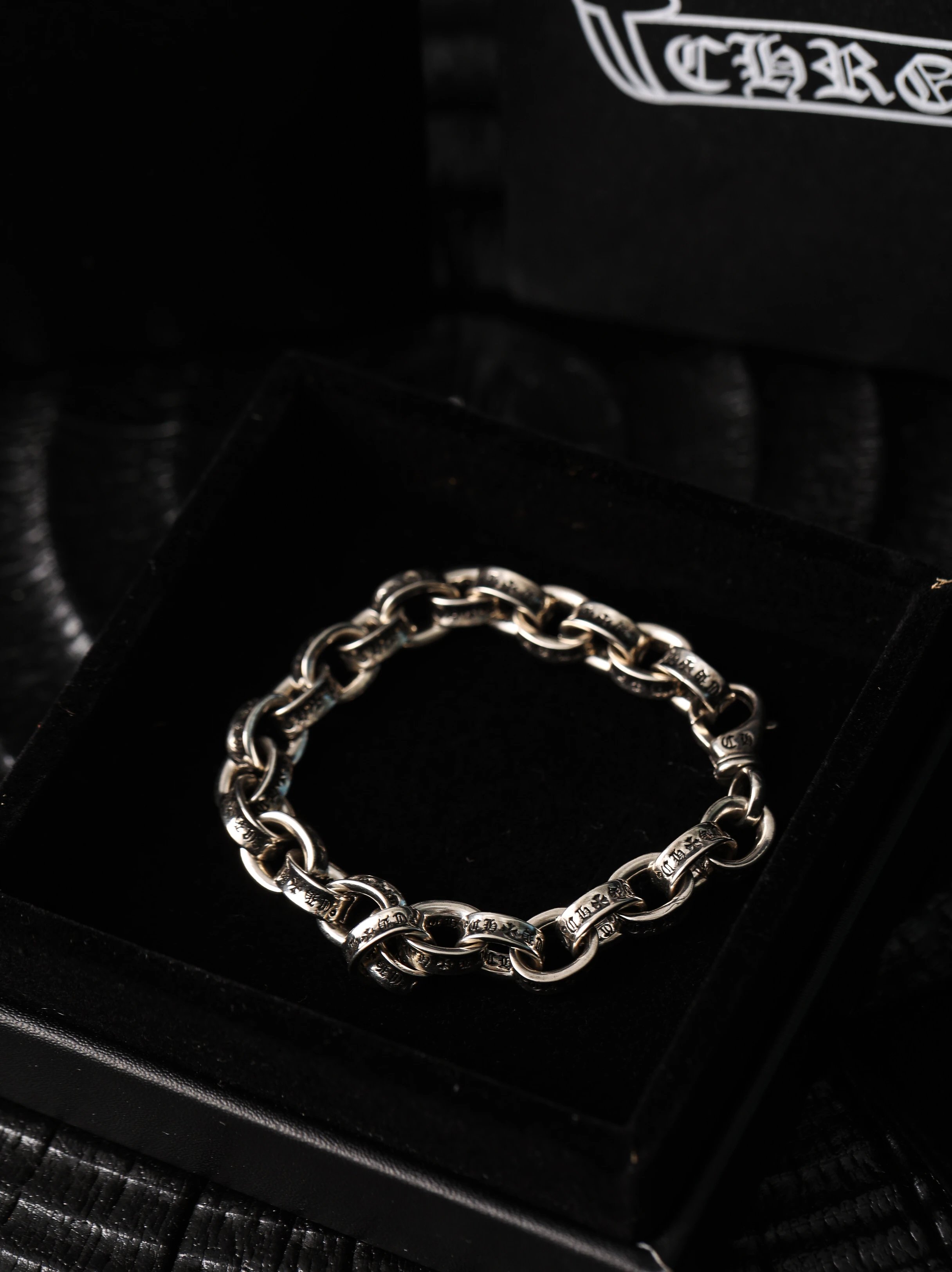 Item ID 8376 Chrome-Hearts- Crow heart -paperchain- Classic Thin Cuban Bracelet - p