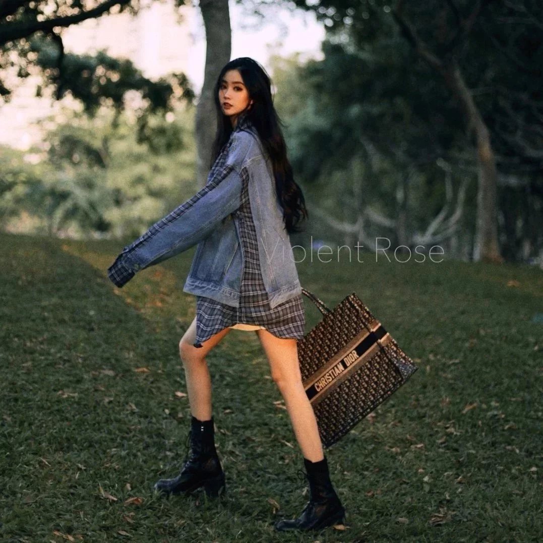 Item ID 8476 Full printed Jacquard Dior - Old Flower Series - Jacquard Tote Bag - L