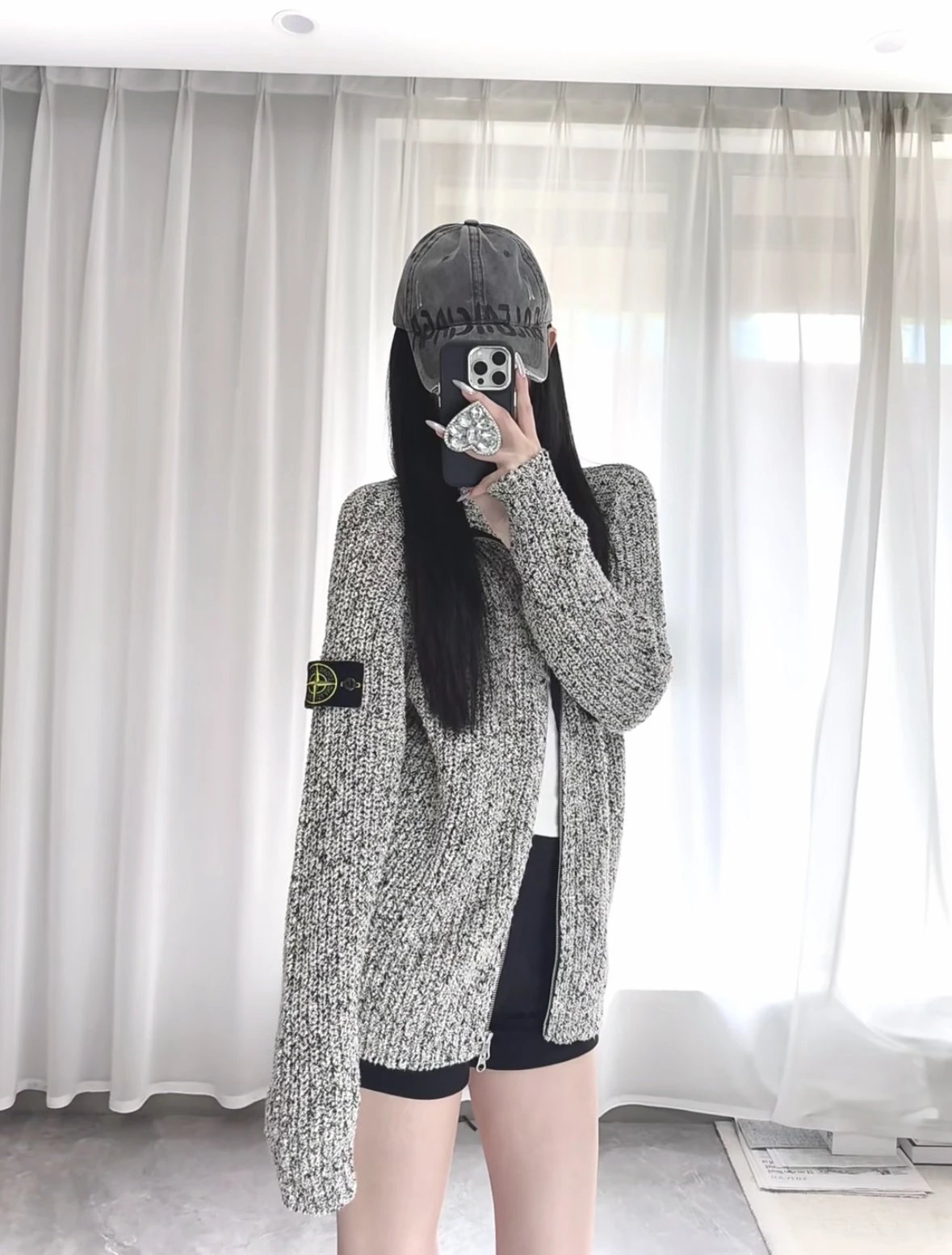 Item ID 8063 Stone-1sland - Island - _Custom woven seven types of yarn_ zipper roun