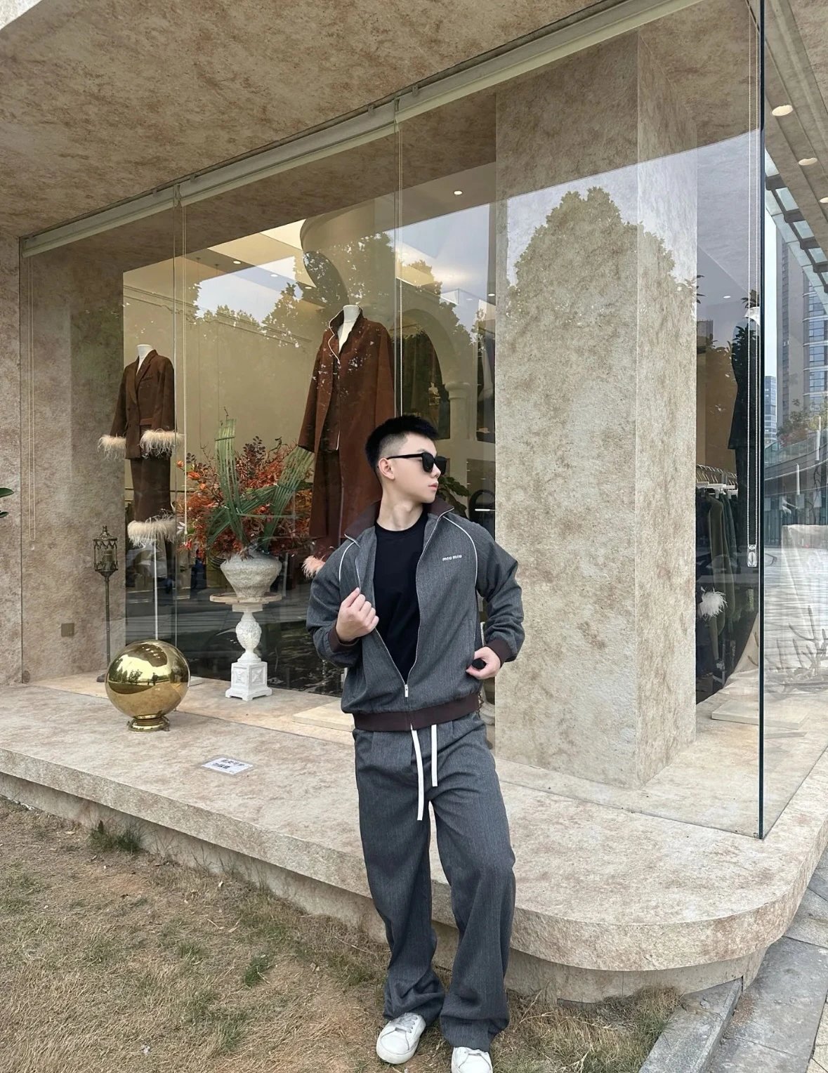 Item ID 8045 Miu Miu “100% cotton wool ”FW25 Qixi series striped zipper stand colla