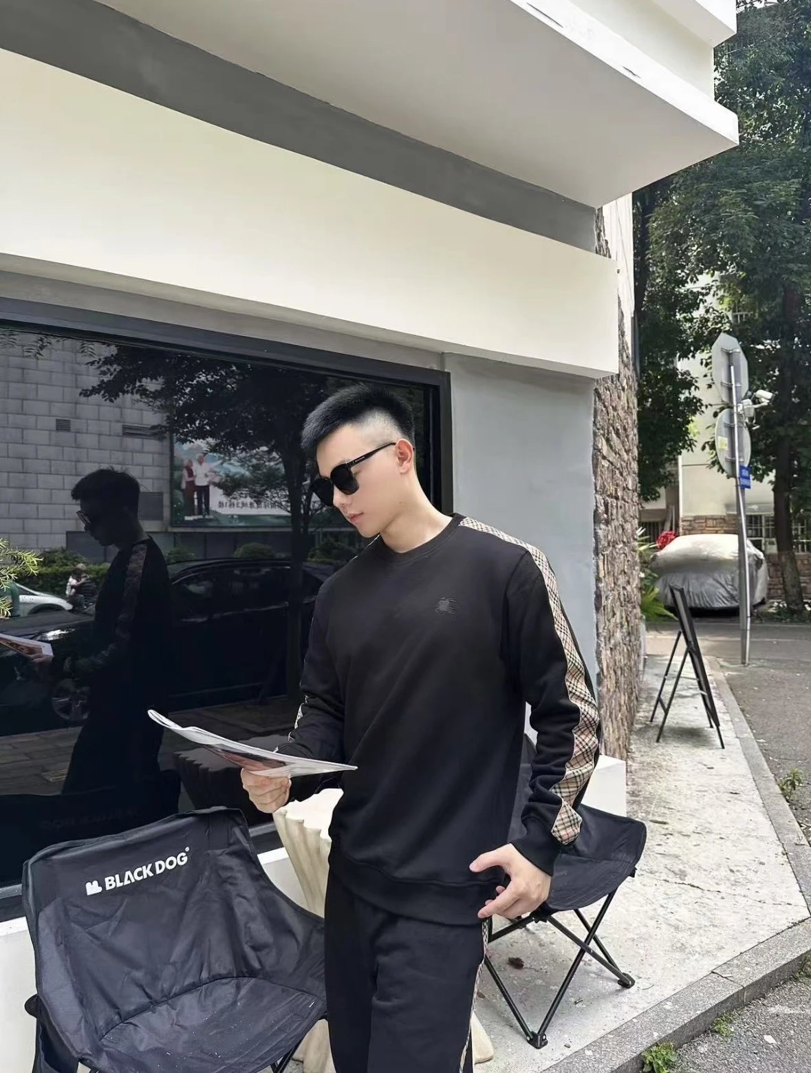 Item ID 8075 BBR-FW25- Ribbed trim -“ Exclusive high-end webbing ” round neck sweat