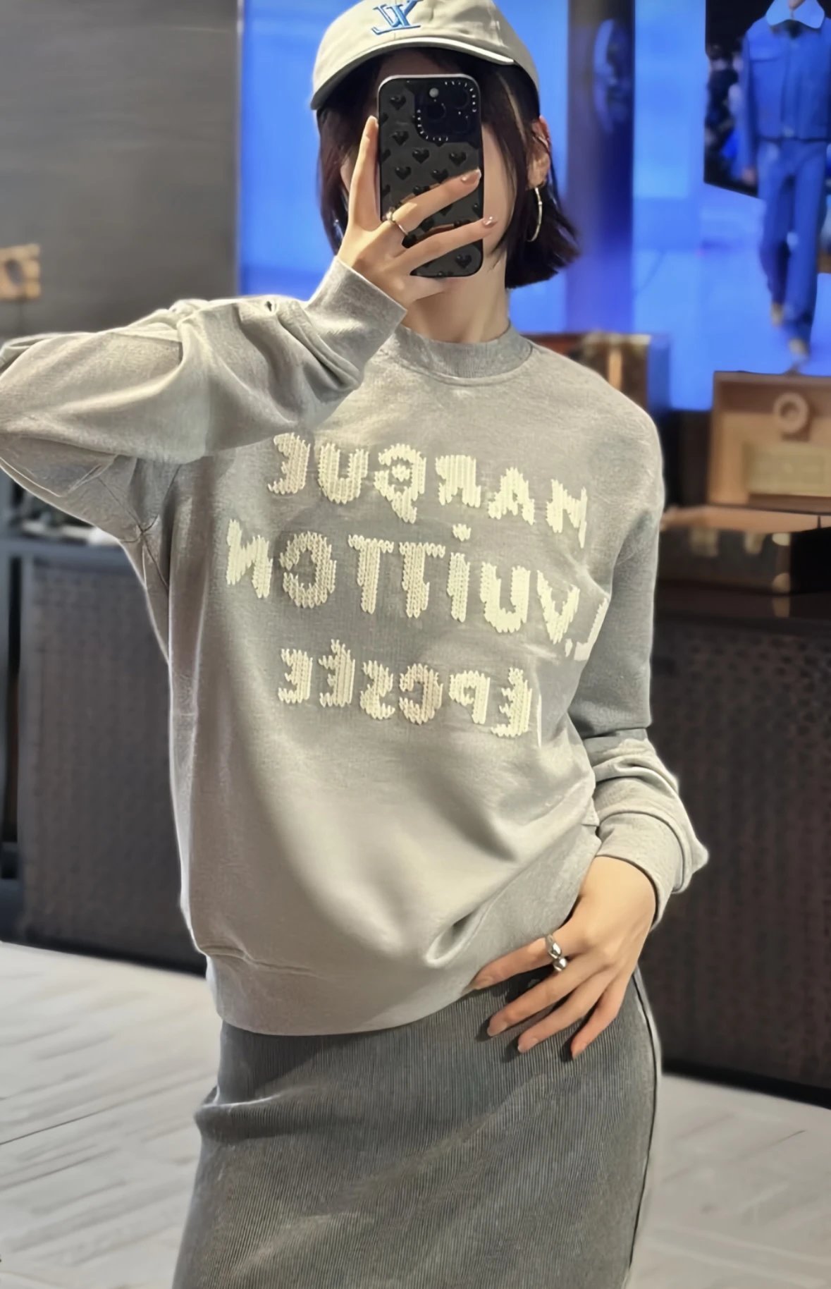 Item ID 8092 SS26“ Milan woven embroidery ” Round neck long sweatshirt with embroid