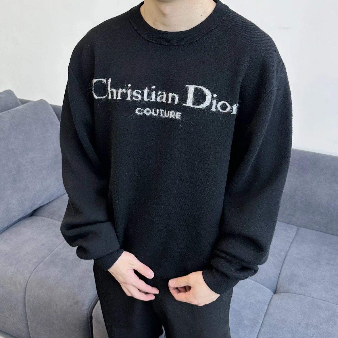 Item ID 8257 D10R-D Home -2024ss- letter logo- mohair knitted sweater - air laminat