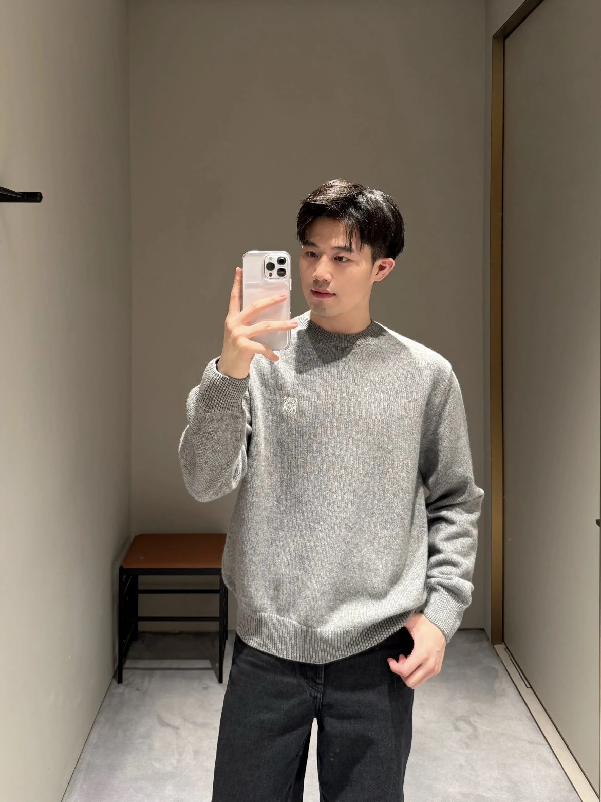 Item ID 8260 L0EWE“100% Combed sheep wool ”Logo round neck pullover long sleeve swe
