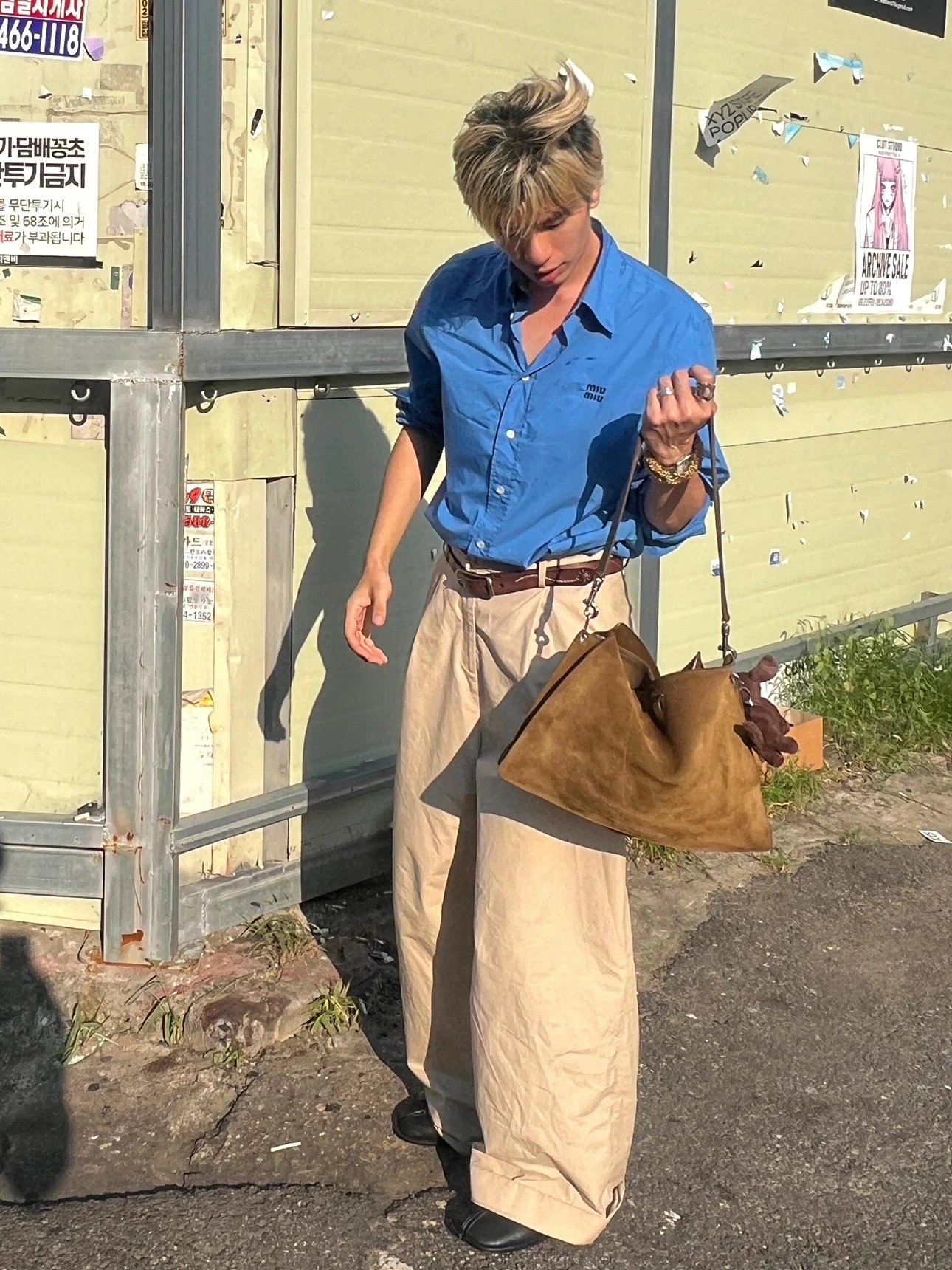 Item ID 8220 M1uM1u-Mumu-2022ss-Klein Blue Shirt - Tencel Cotton Fabric - Poplin Sh